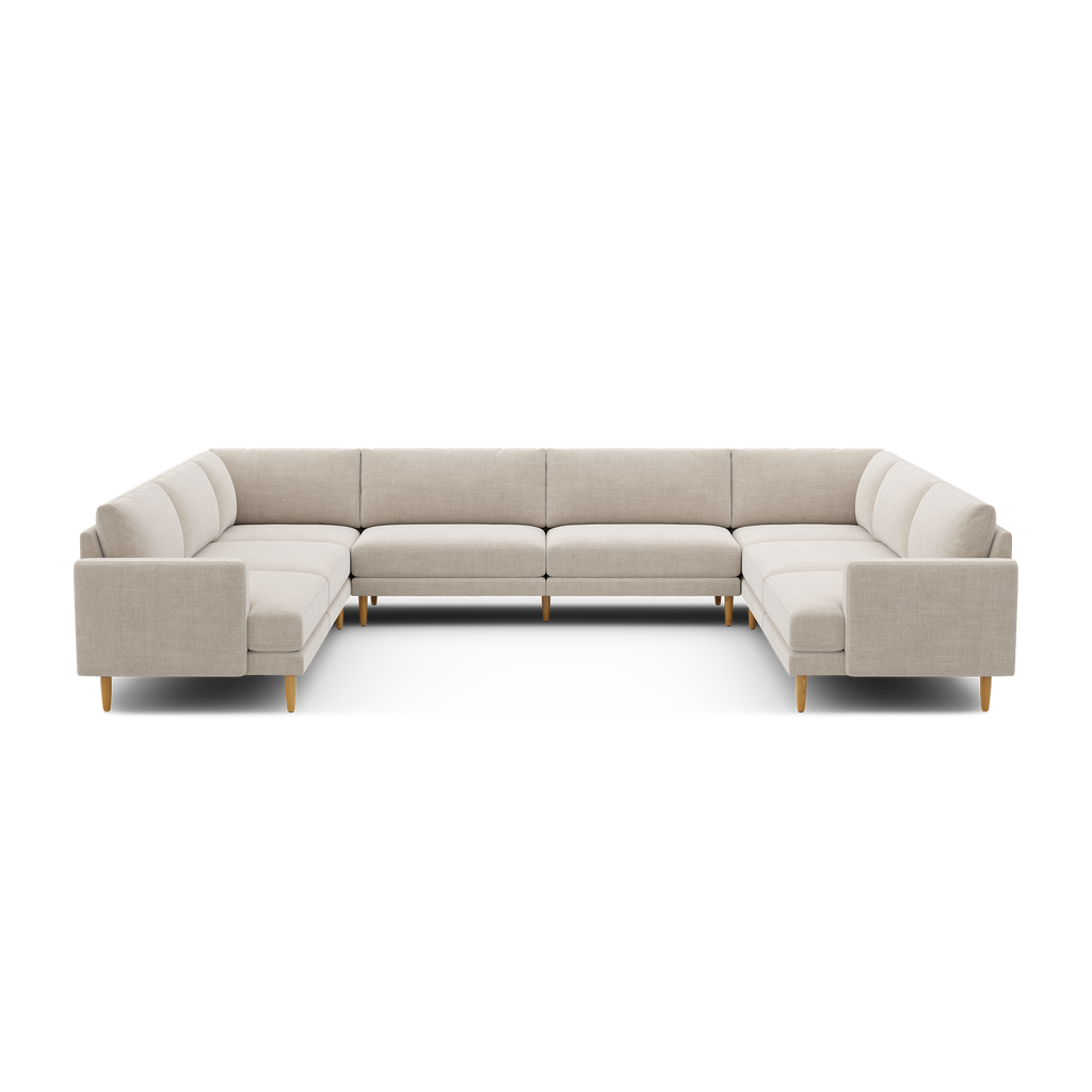 Ember U-Sectional - 140" x 121" / Georgia Clay - Performance Chenille / Oak - Wood