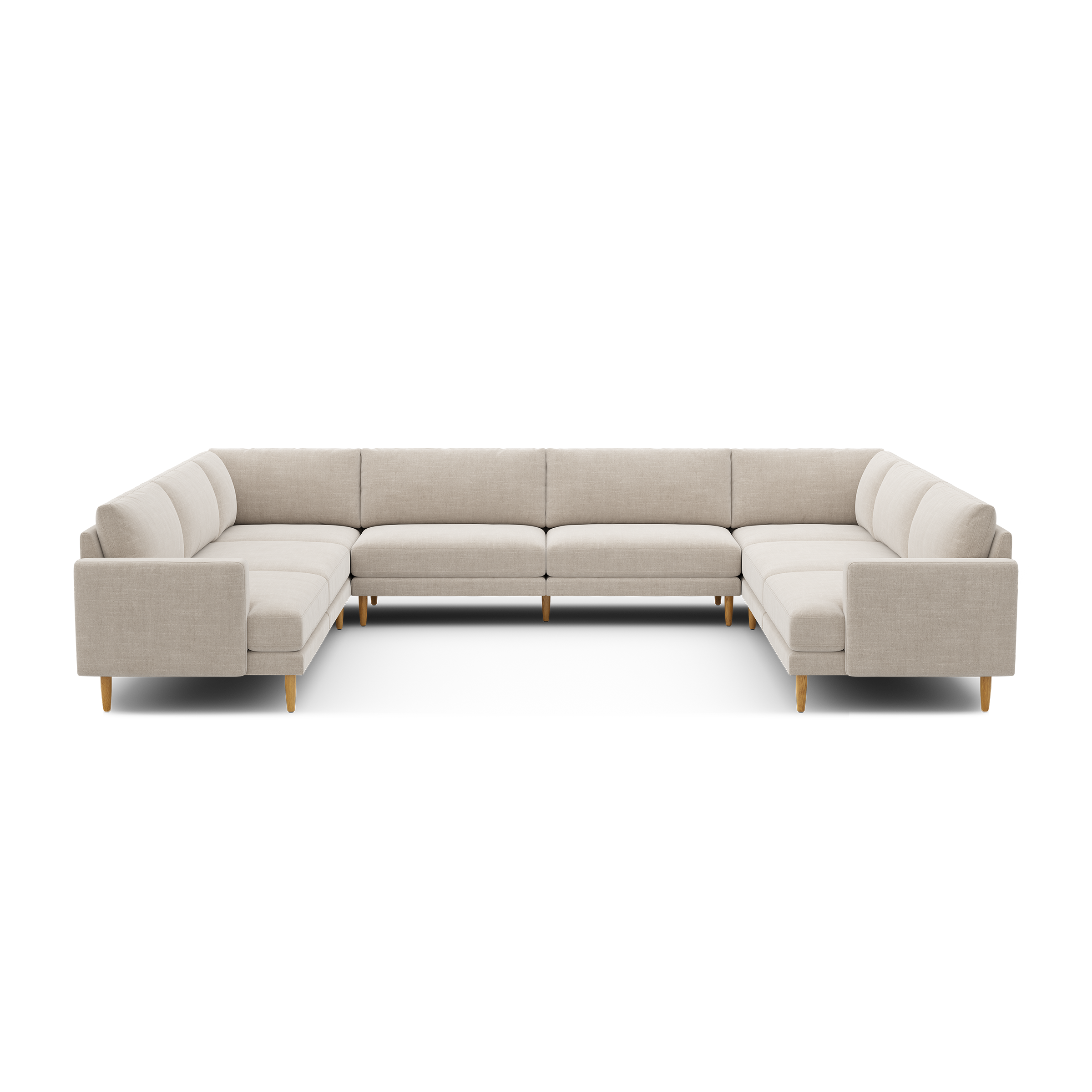 Ember U-Sectional - 140" x 121" / Georgia Clay - Performance Chenille / Oak - Wood