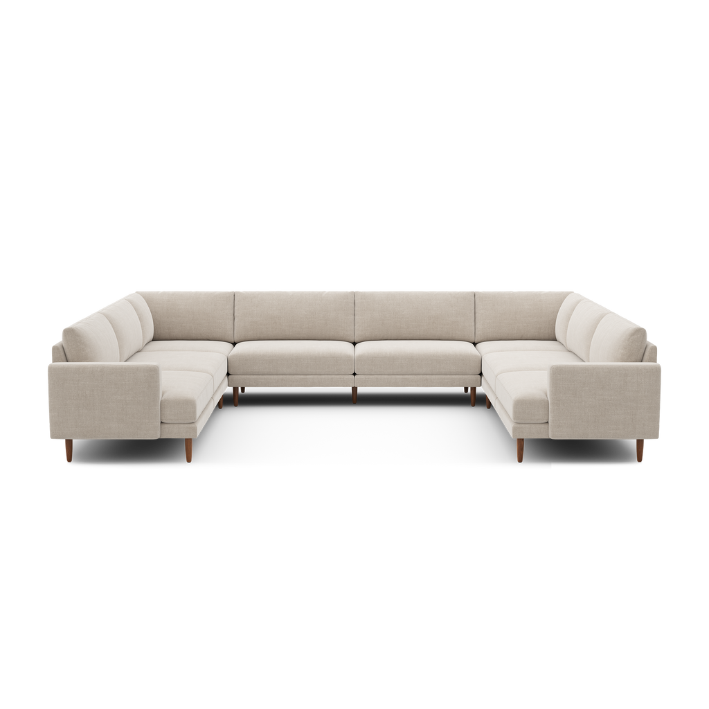 Ember U-Sectional - 140" x 121" / Georgia Clay - Performance Chenille / Walnut - Wood