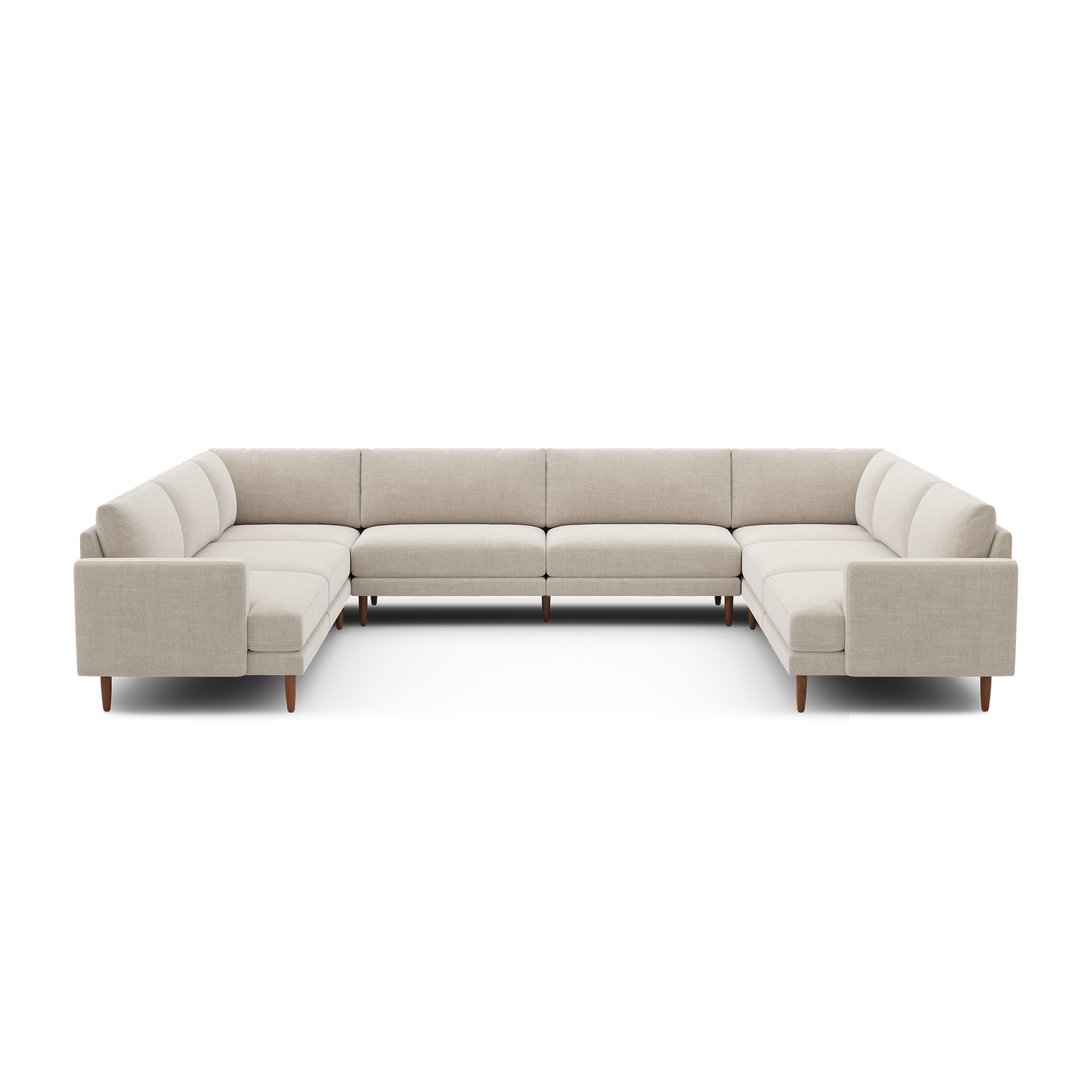 Ember U-Sectional - 140" x 121" / Georgia Clay - Performance Chenille / Walnut - Wood
