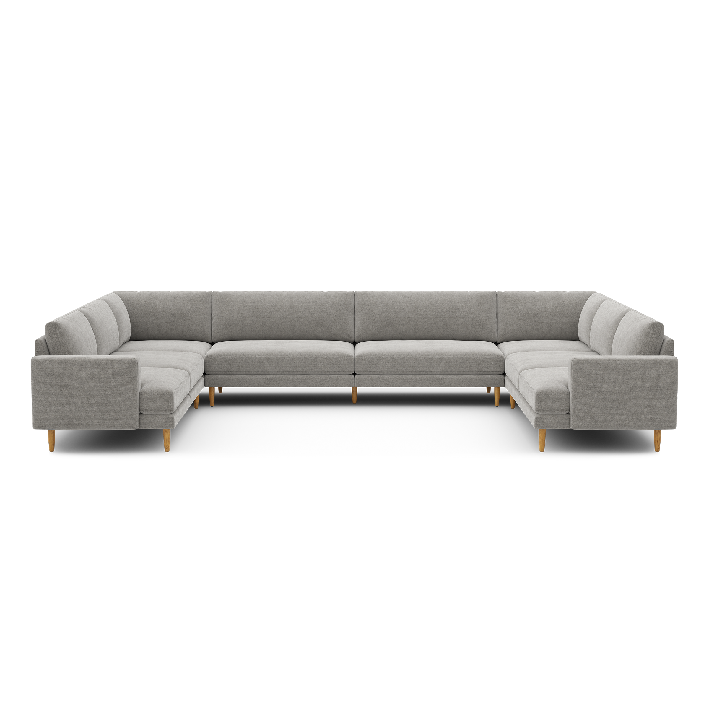 Ember U-Sectional - 153" x 108" / Crushed Gravel - Performance Basketweave / Oak - Wood