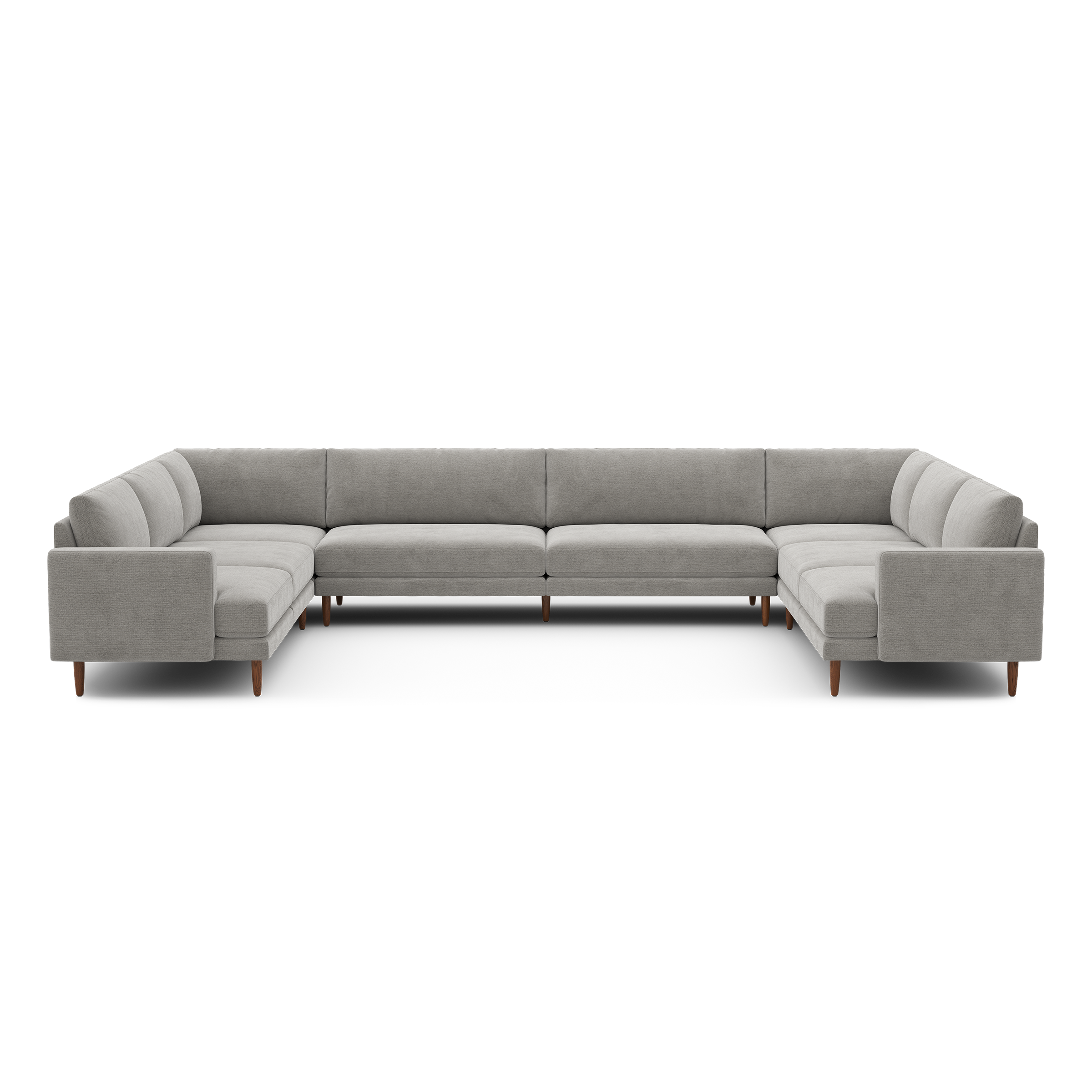 Ember U-Sectional - 153" x 108" / Crushed Gravel - Performance Basketweave / Walnut - Wood