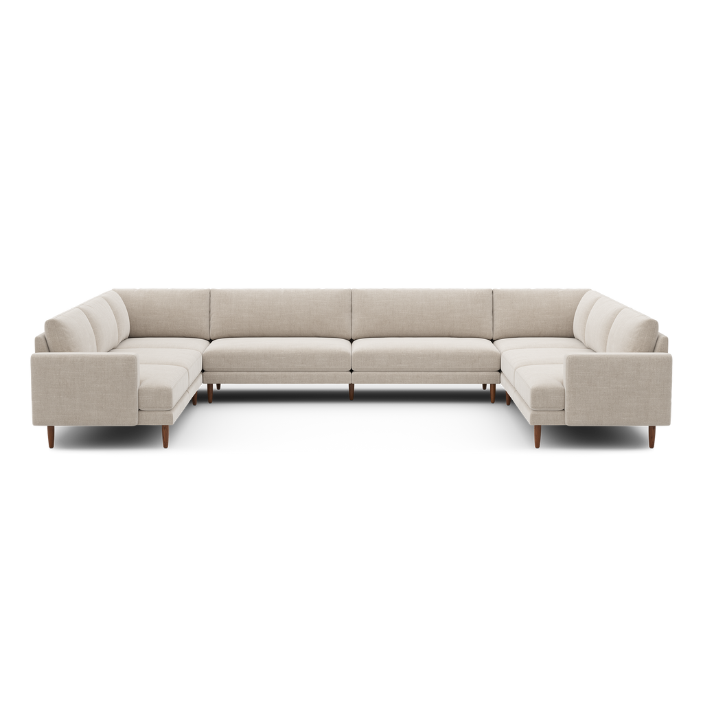 Ember U-Sectional - 153" x 108" / Georgia Clay - Performance Chenille / Walnut - Wood