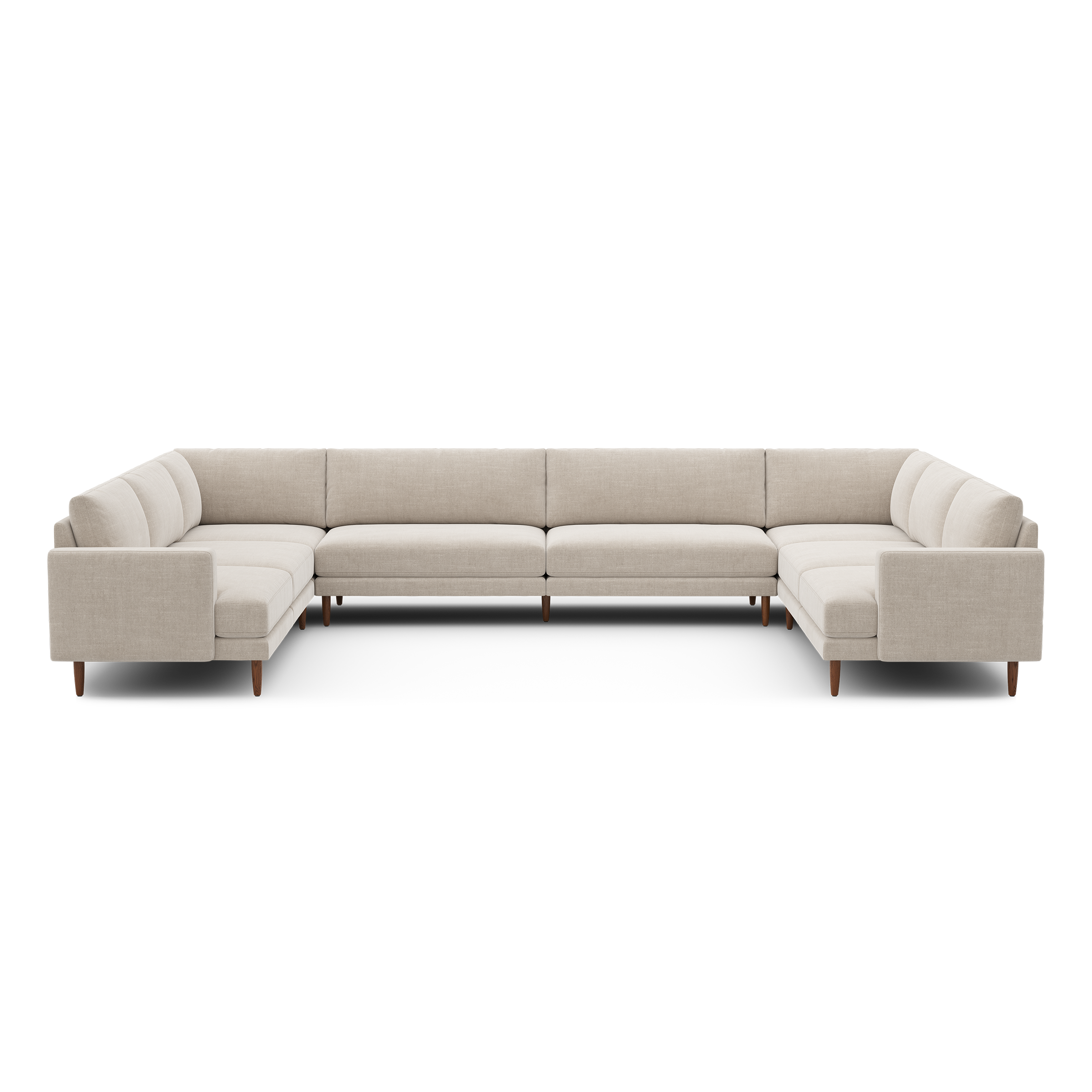 Ember U-Sectional - 153" x 108" / Georgia Clay - Performance Chenille / Walnut - Wood