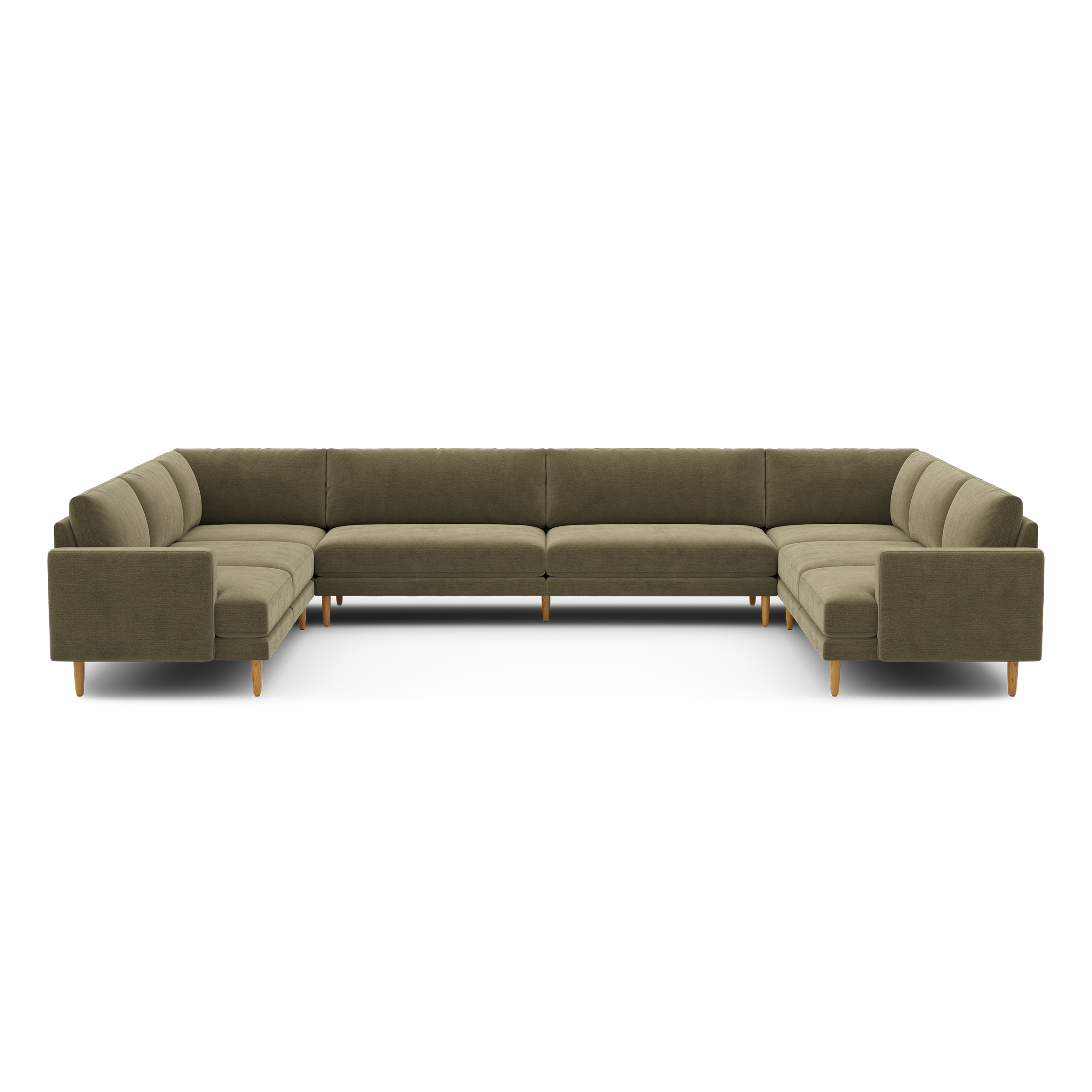 Ember U-Sectional - 153" x 108" / Sage - Performance Chenille / Oak - Wood