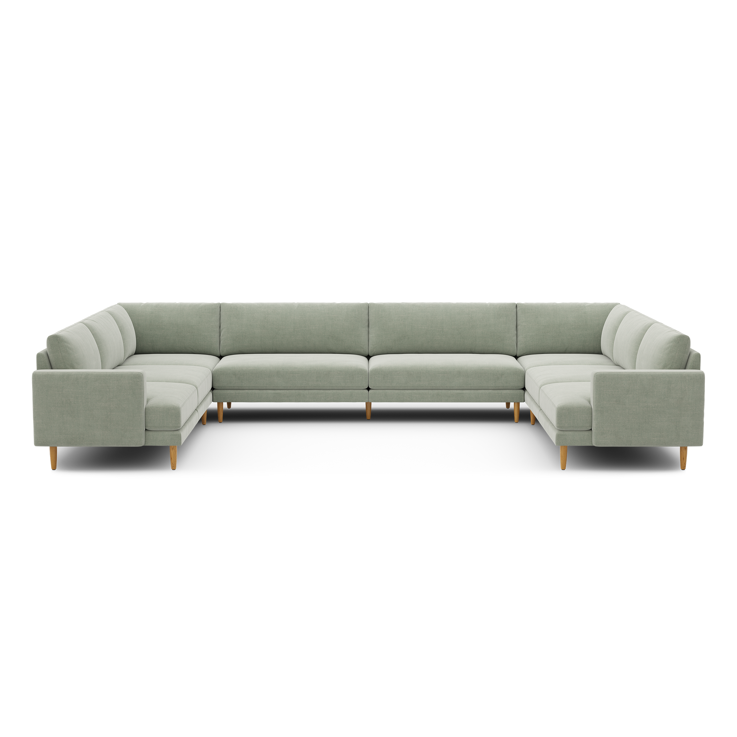 Ember U-Sectional - 153" x 108" / Seaglass - Performance Chenille / Oak - Wood