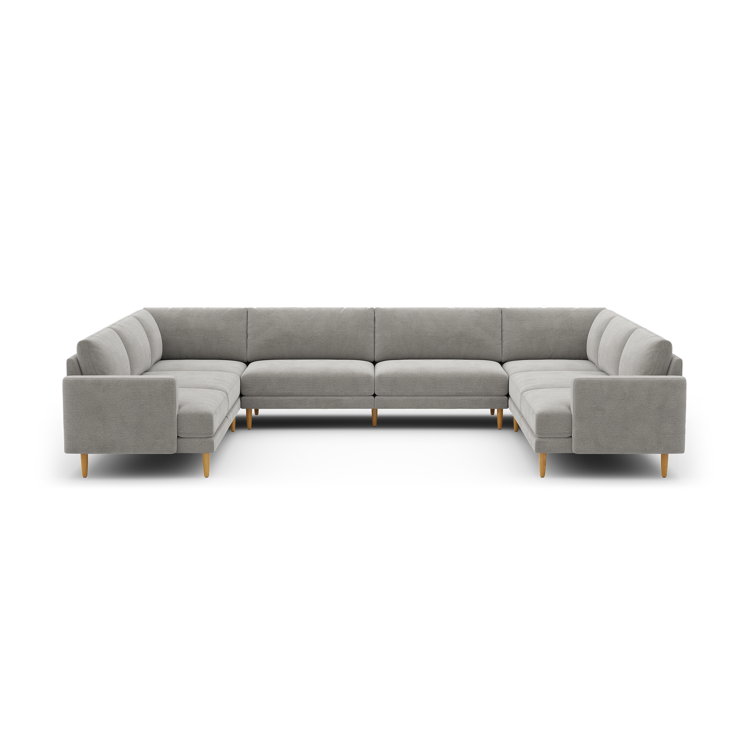 Ember U-Sectional - 104" x 108" / Crushed Gravel - Performance Basketweave / Oak - Wood