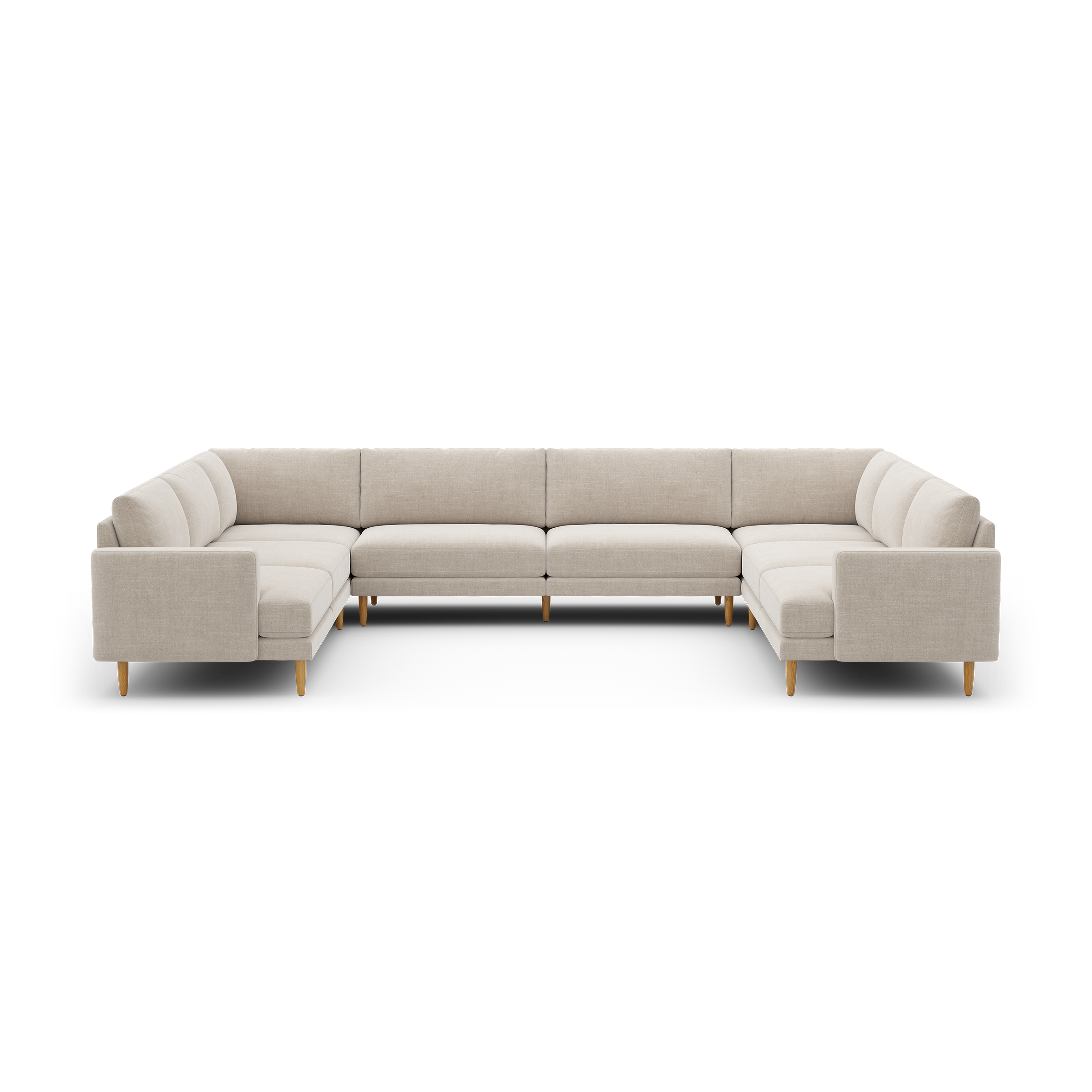 Ember U-Sectional - 104" x 108" / Georgia Clay - Performance Chenille / Oak - Wood