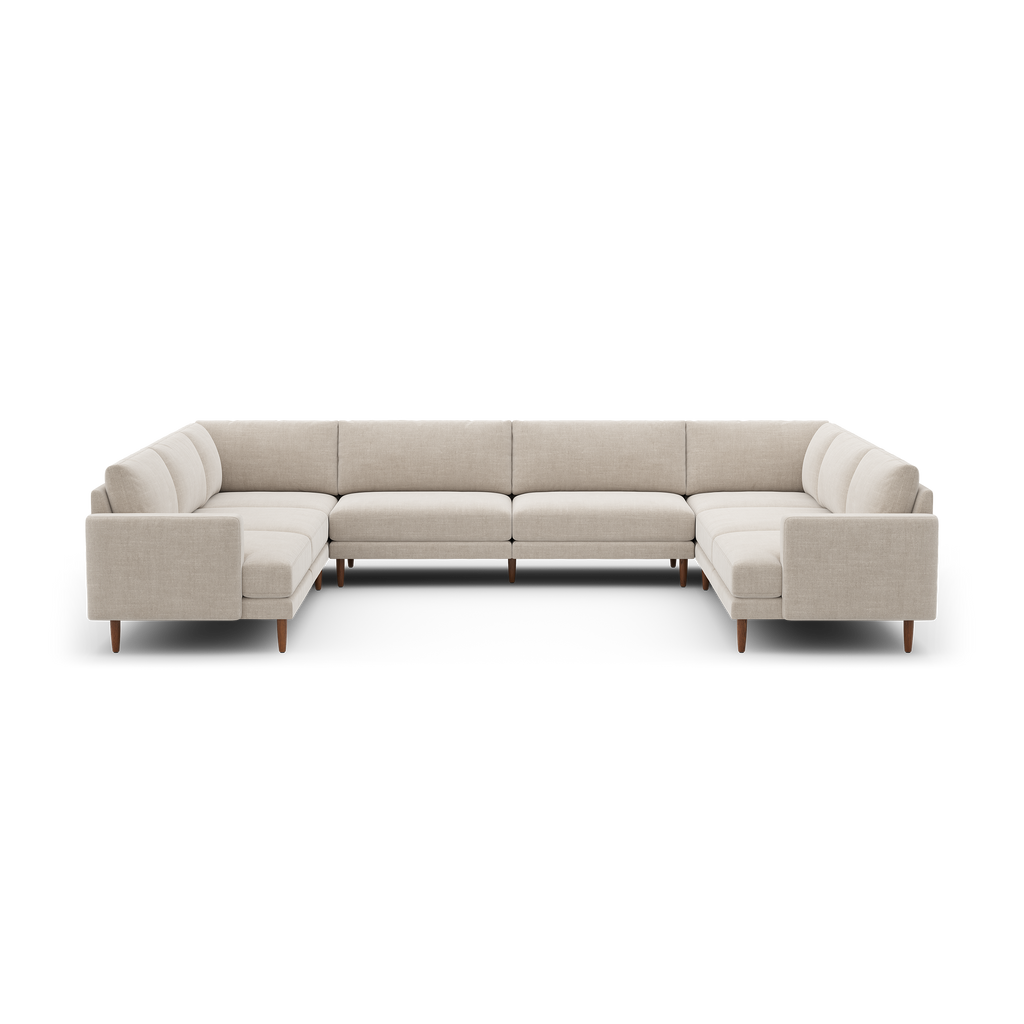 Ember U-Sectional - 104" x 108" / Georgia Clay - Performance Chenille / Walnut - Wood