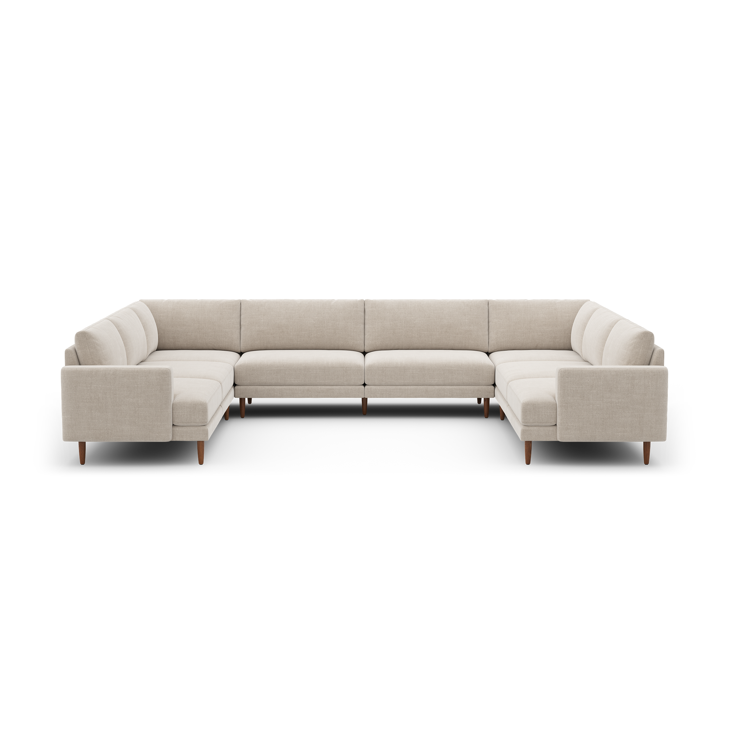 Ember U-Sectional - 104" x 108" / Georgia Clay - Performance Chenille / Walnut - Wood