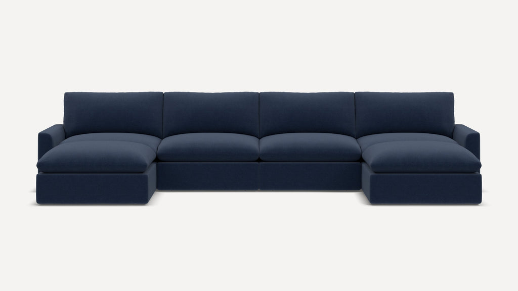 Russet 6-Piece Double Chaise Sectional