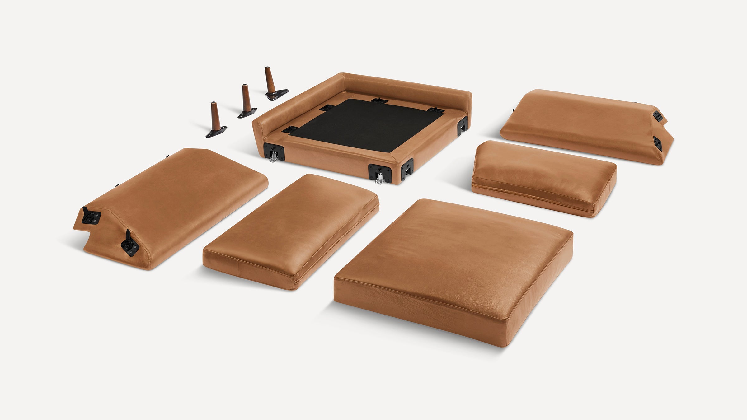 Nomad Plus Leather Corner - Camel - Top Grain Leather / Walnut - Wood
