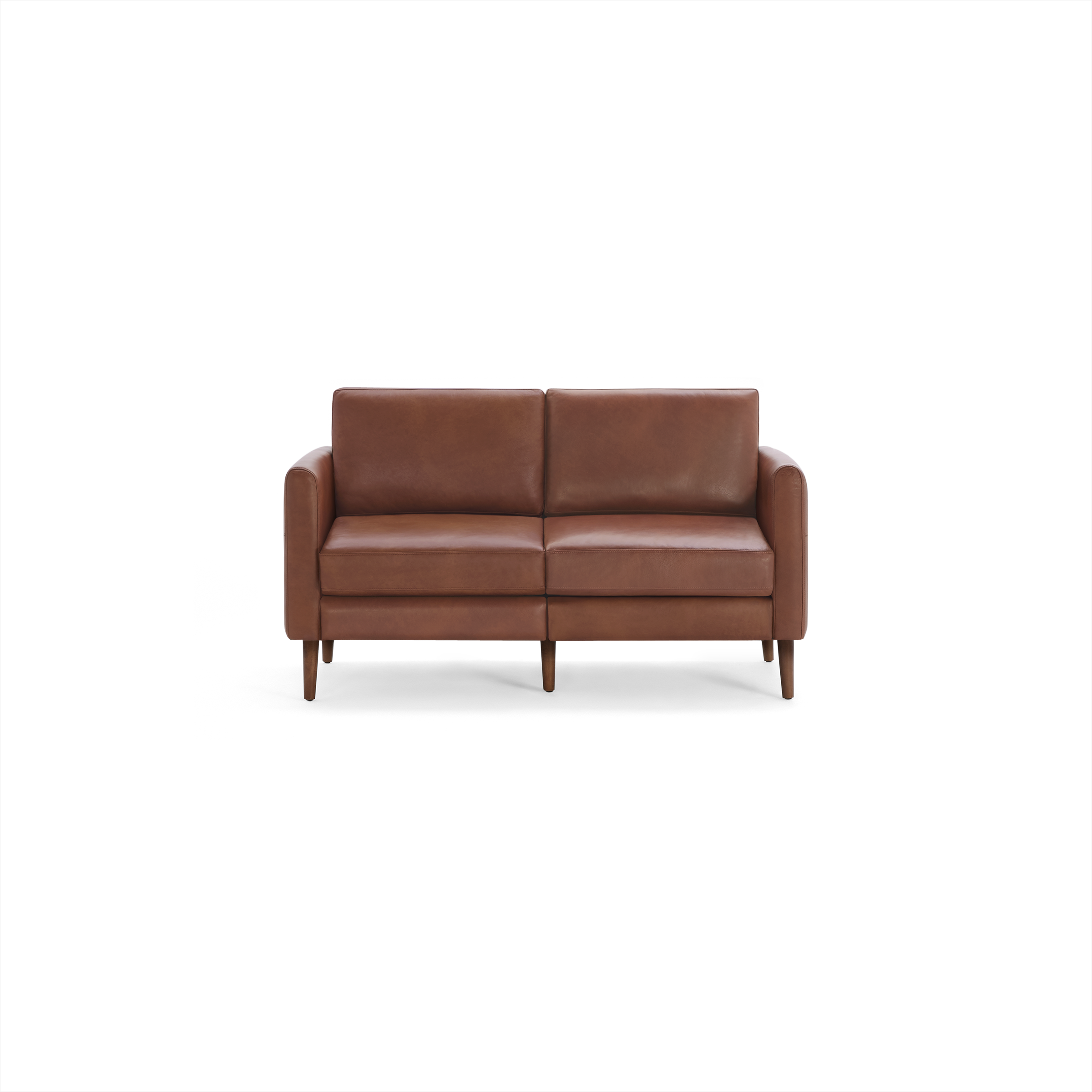 Nomad Leather Loveseat - Chestnut - Top Grain Leather / Walnut - Wood / Arch