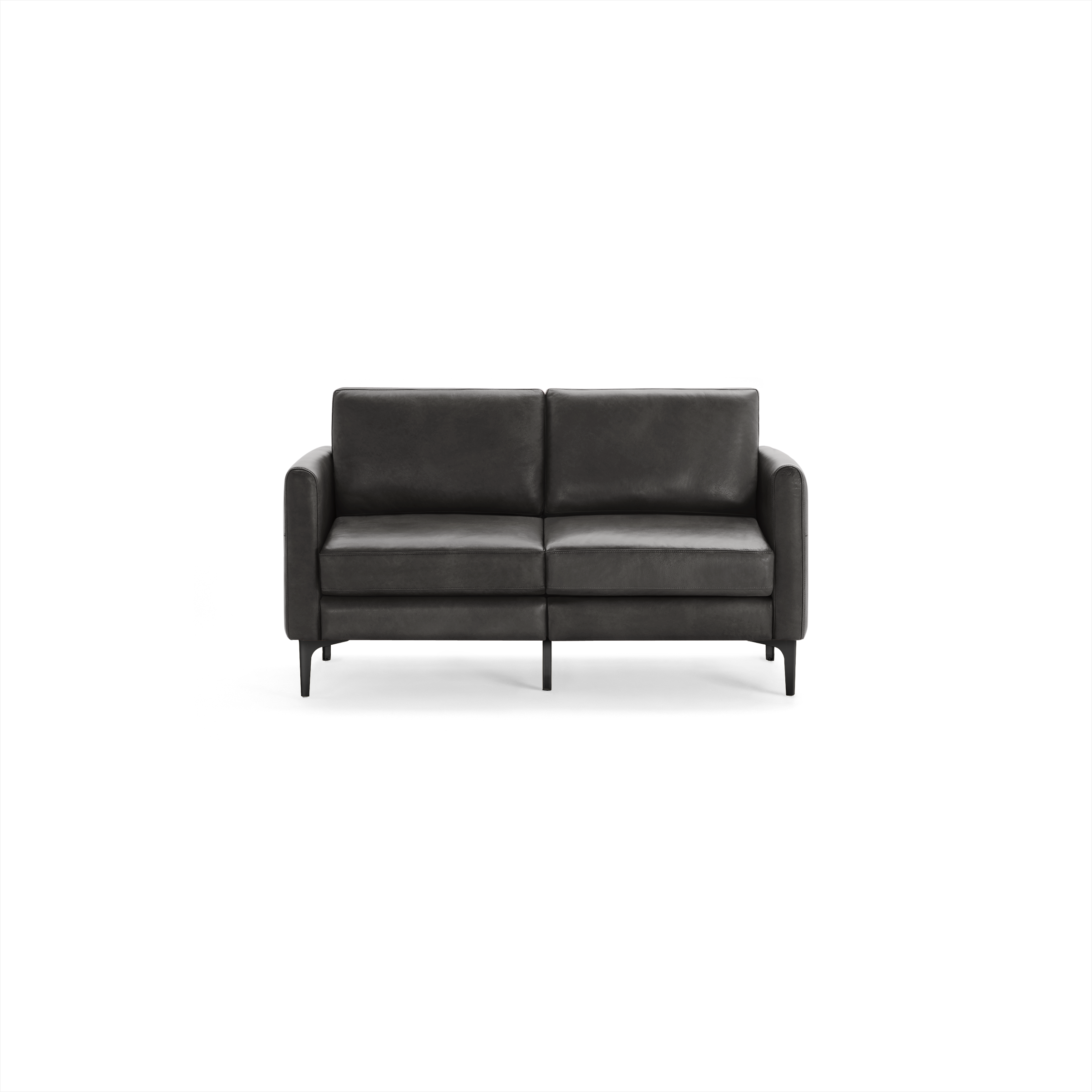 Nomad Leather Loveseat - Slate - Top Grain Leather / Black - Metal / Arch