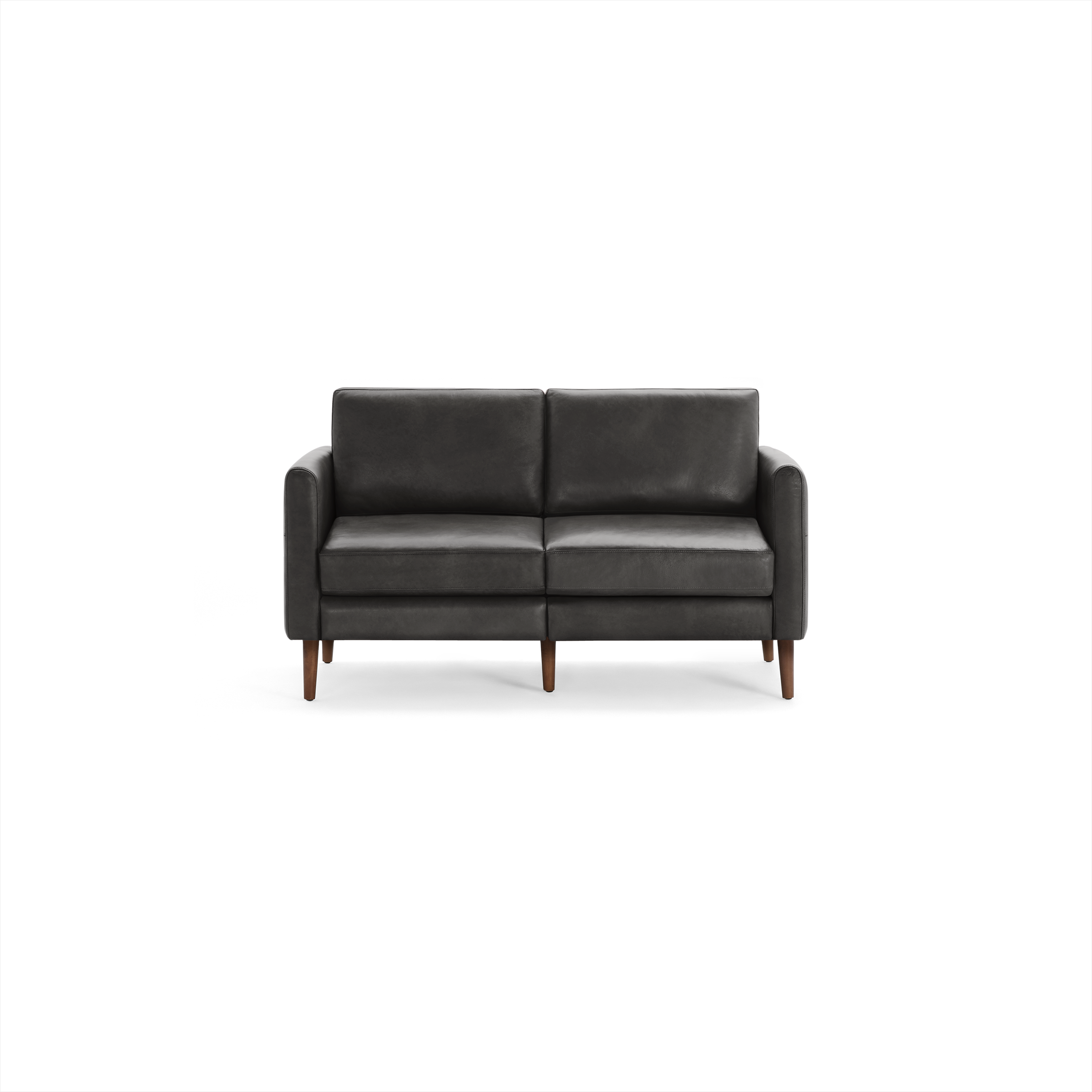 Nomad Leather Loveseat - Slate - Top Grain Leather / Walnut - Wood / Arch