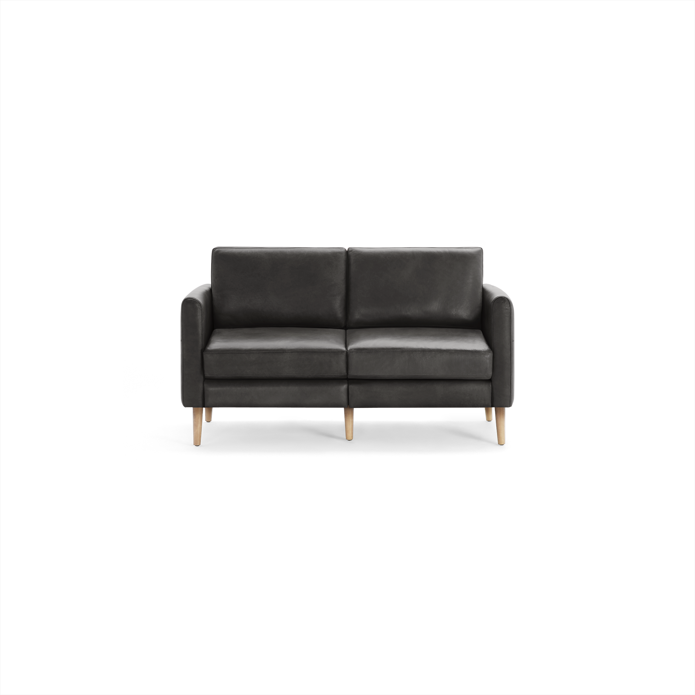 Nomad Leather Loveseat - Slate - Top Grain Leather / Oak - Wood / Arch