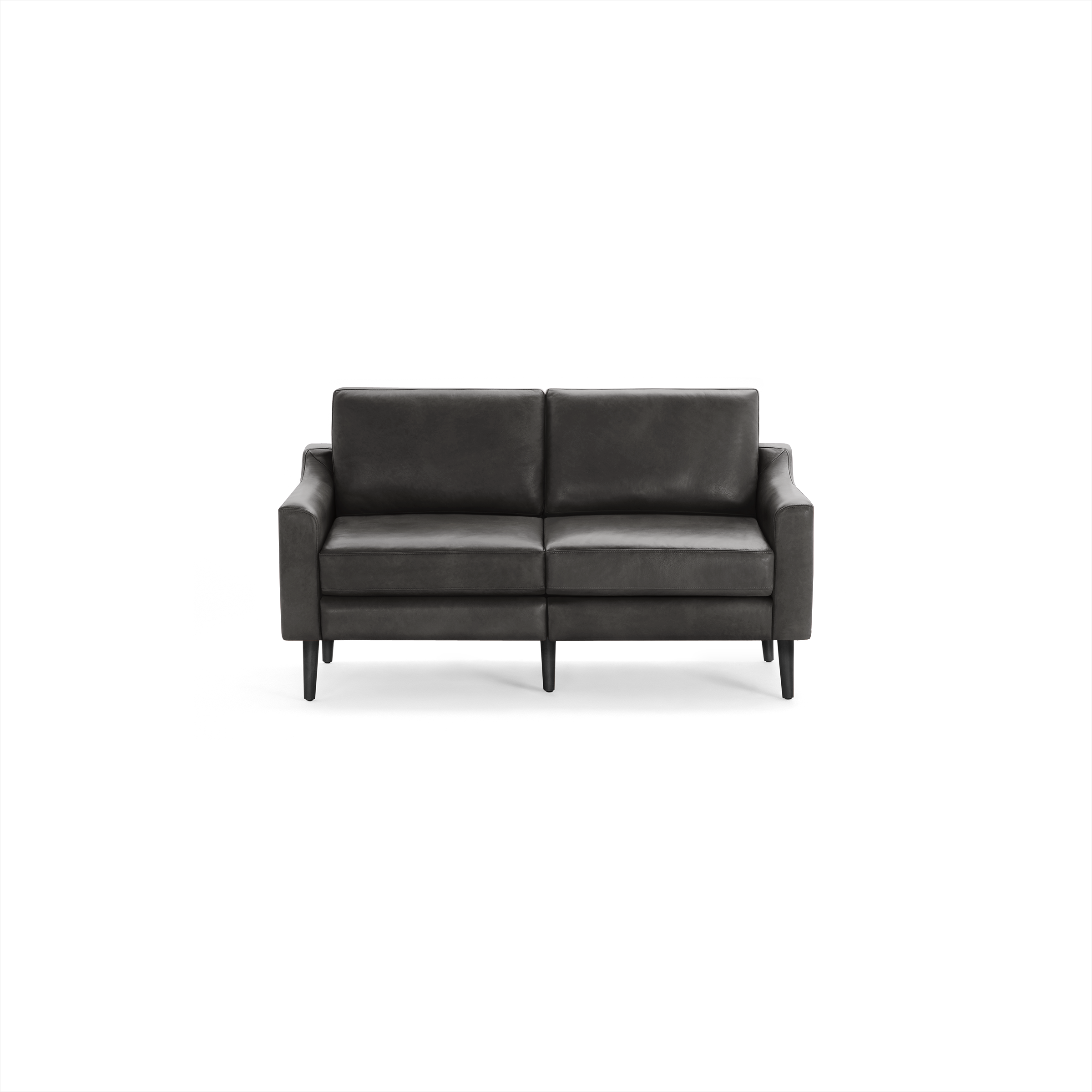 Nomad Leather Loveseat - Slate - Top Grain Leather / Ebony - Wood / Slope