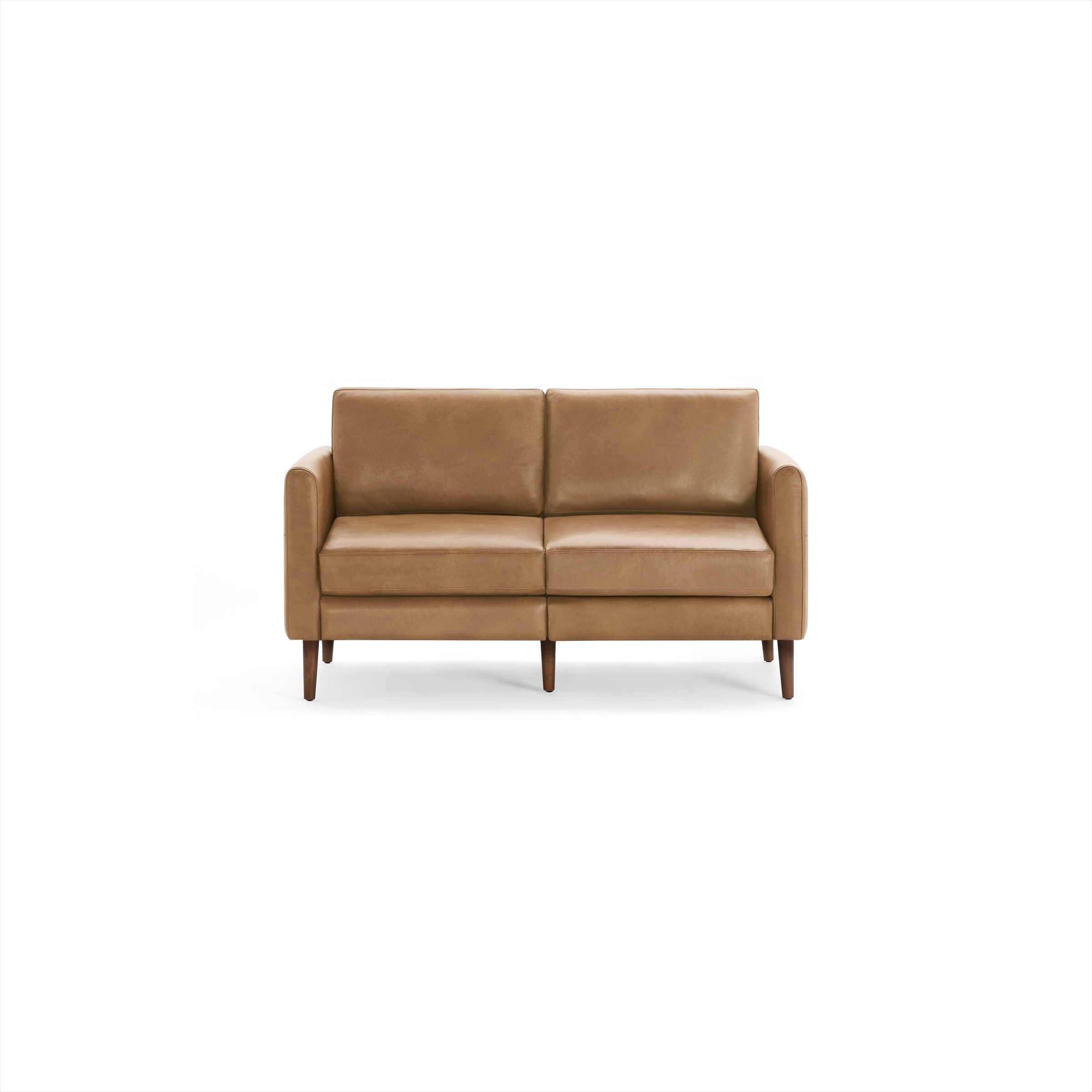 Nomad Leather Loveseat - Camel - Top Grain Leather / Walnut - Wood / Arch