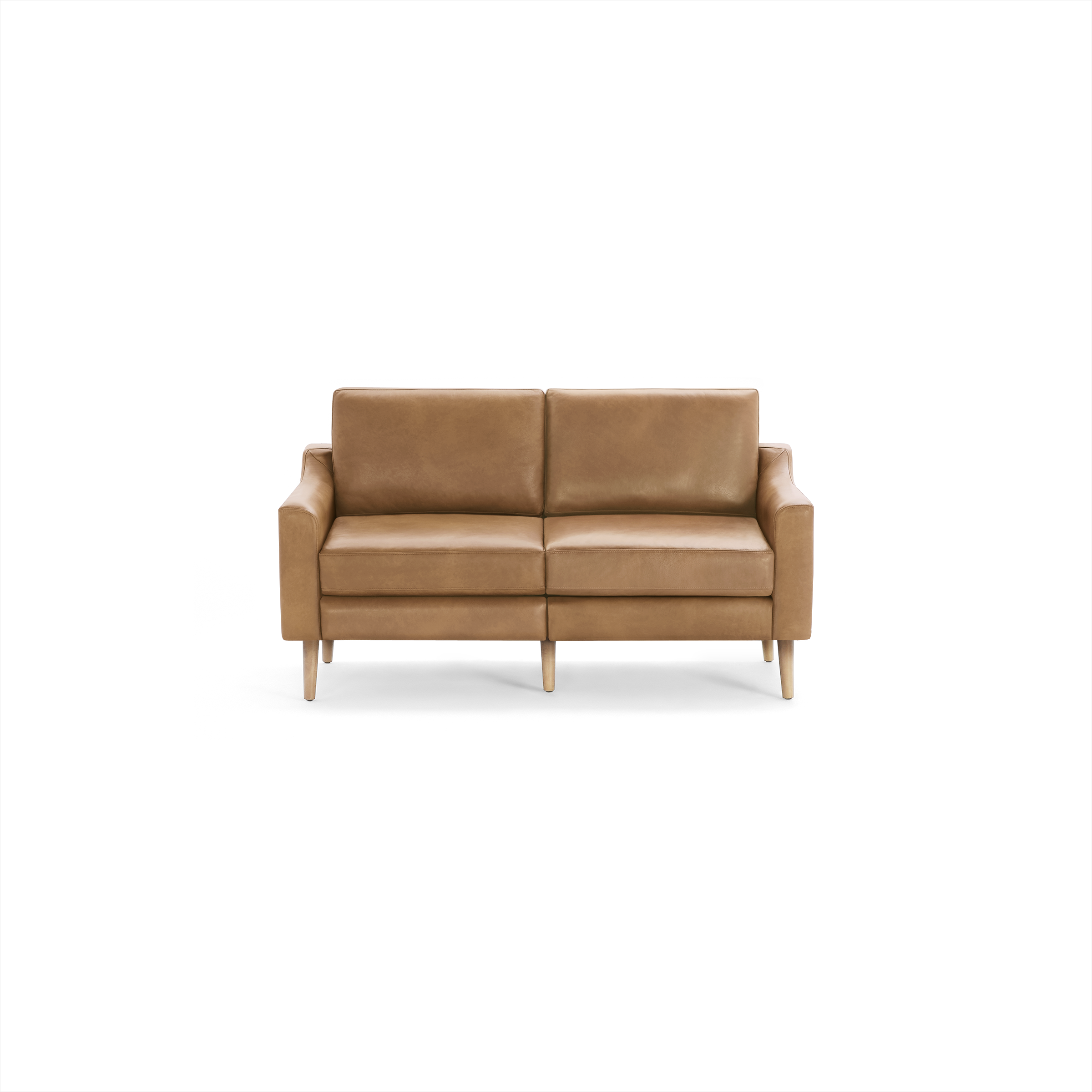 Nomad Leather Loveseat - Camel - Top Grain Leather / Oak - Wood / Slope