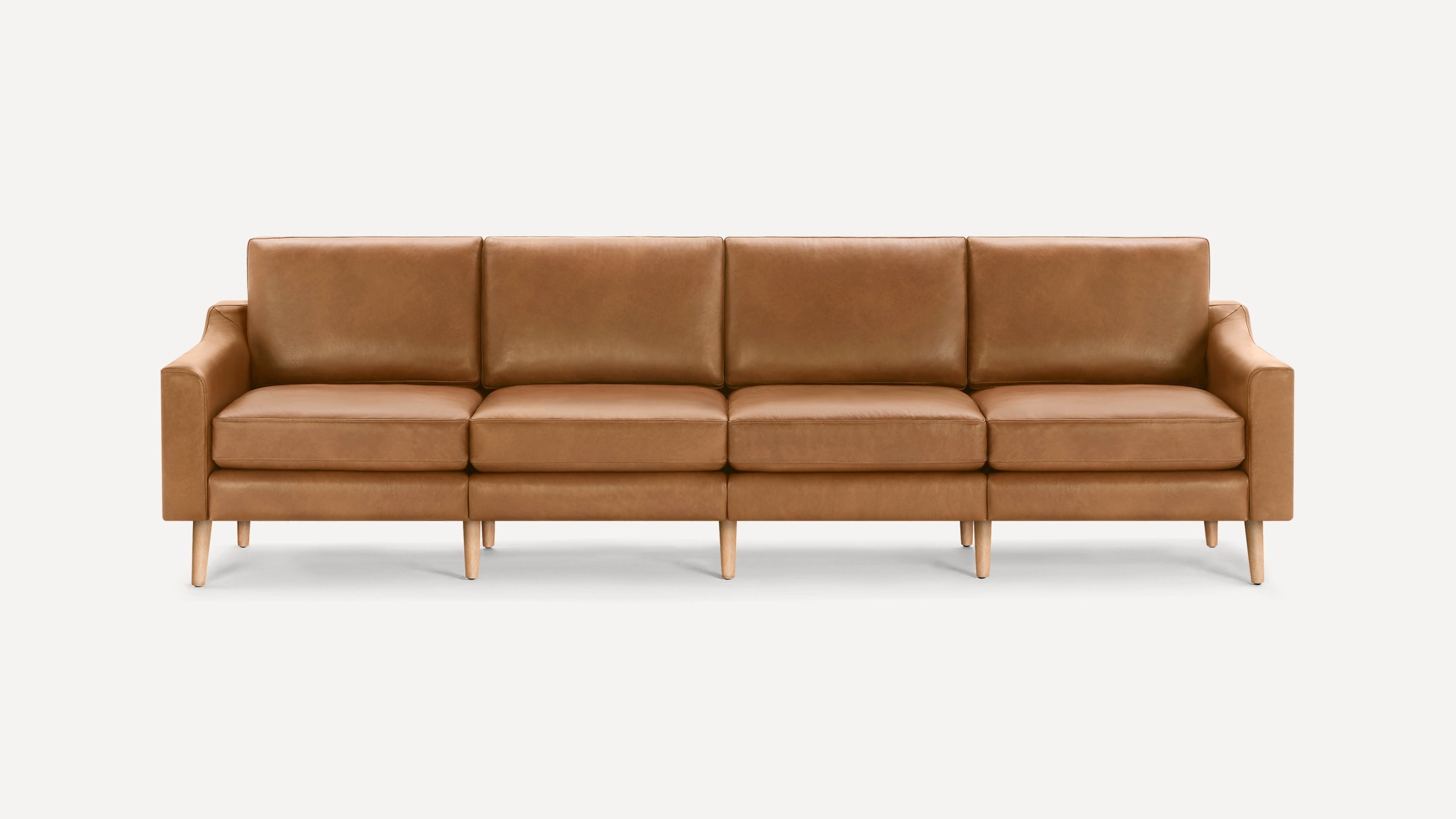 Nomad Plus Leather King Sofa - Camel - Top Grain Leather / Oak - Wood / Slope Arm