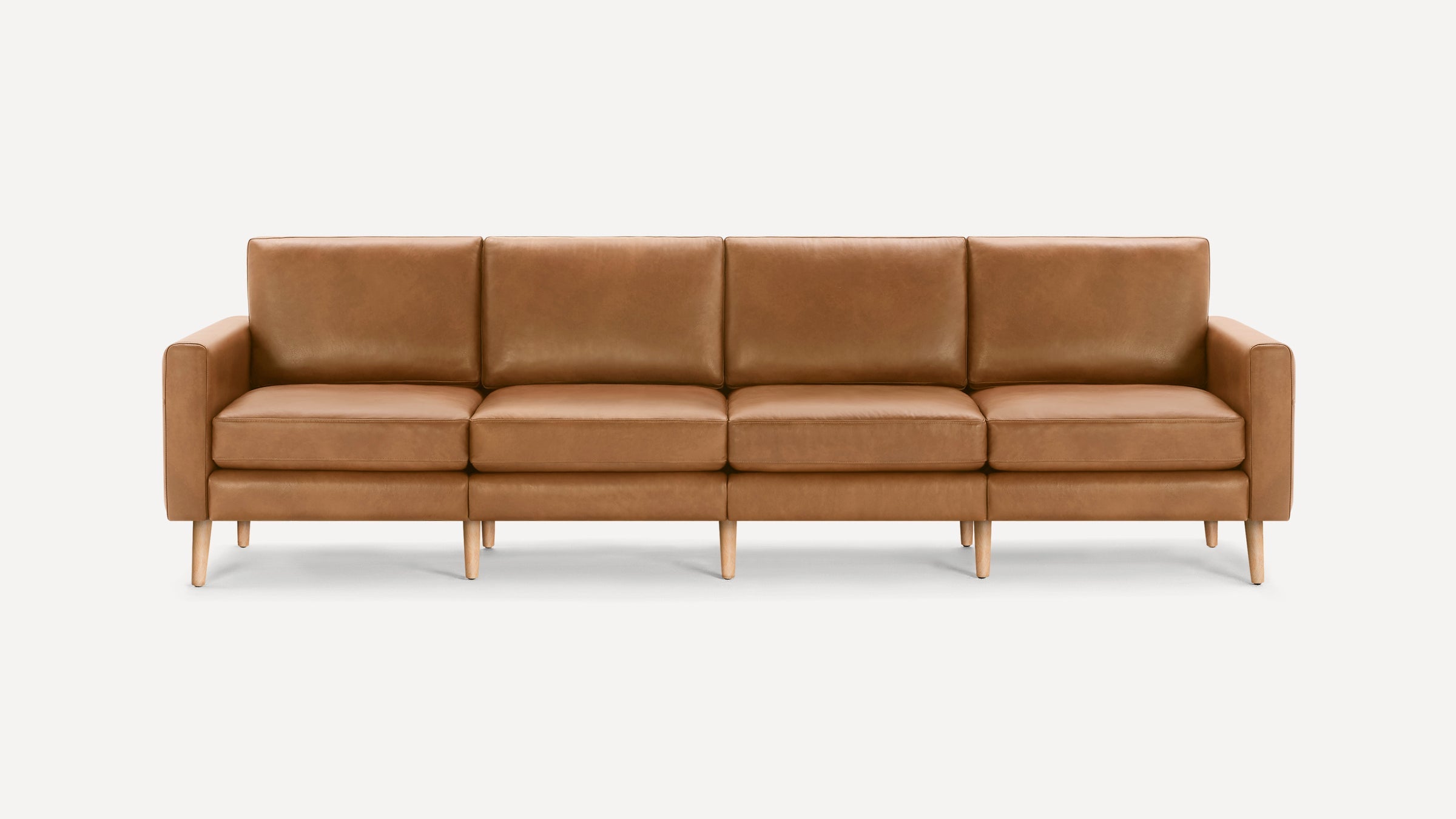 Nomad Plus Leather King Sofa - Camel - Top Grain Leather / Oak - Wood / Block Arm