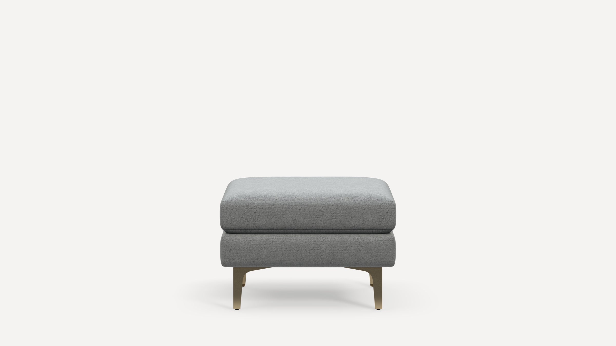 Nomad Plus Ottoman - Crushed Gravel - Performance Chenille / Brass - Metal