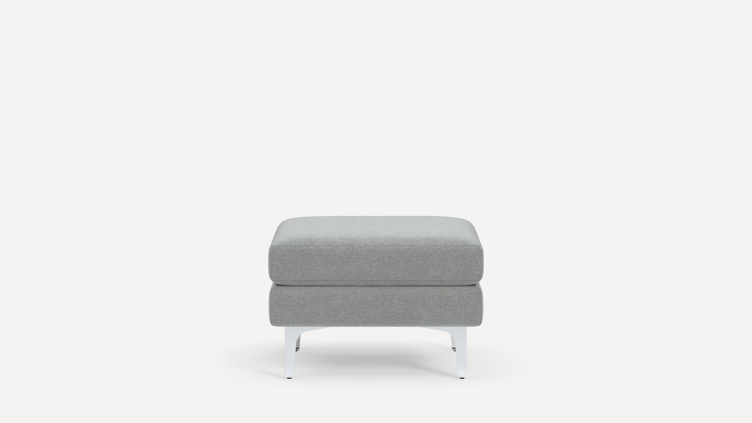 Nomad Plus Ottoman - Crushed Gravel - Performance Chenille / Chrome - Metal