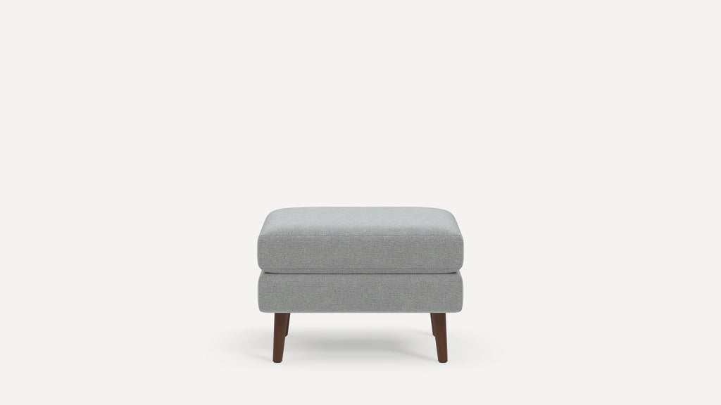 Nomad Plus Ottoman - Crushed Gravel - Performance Chenille / Walnut - Wood