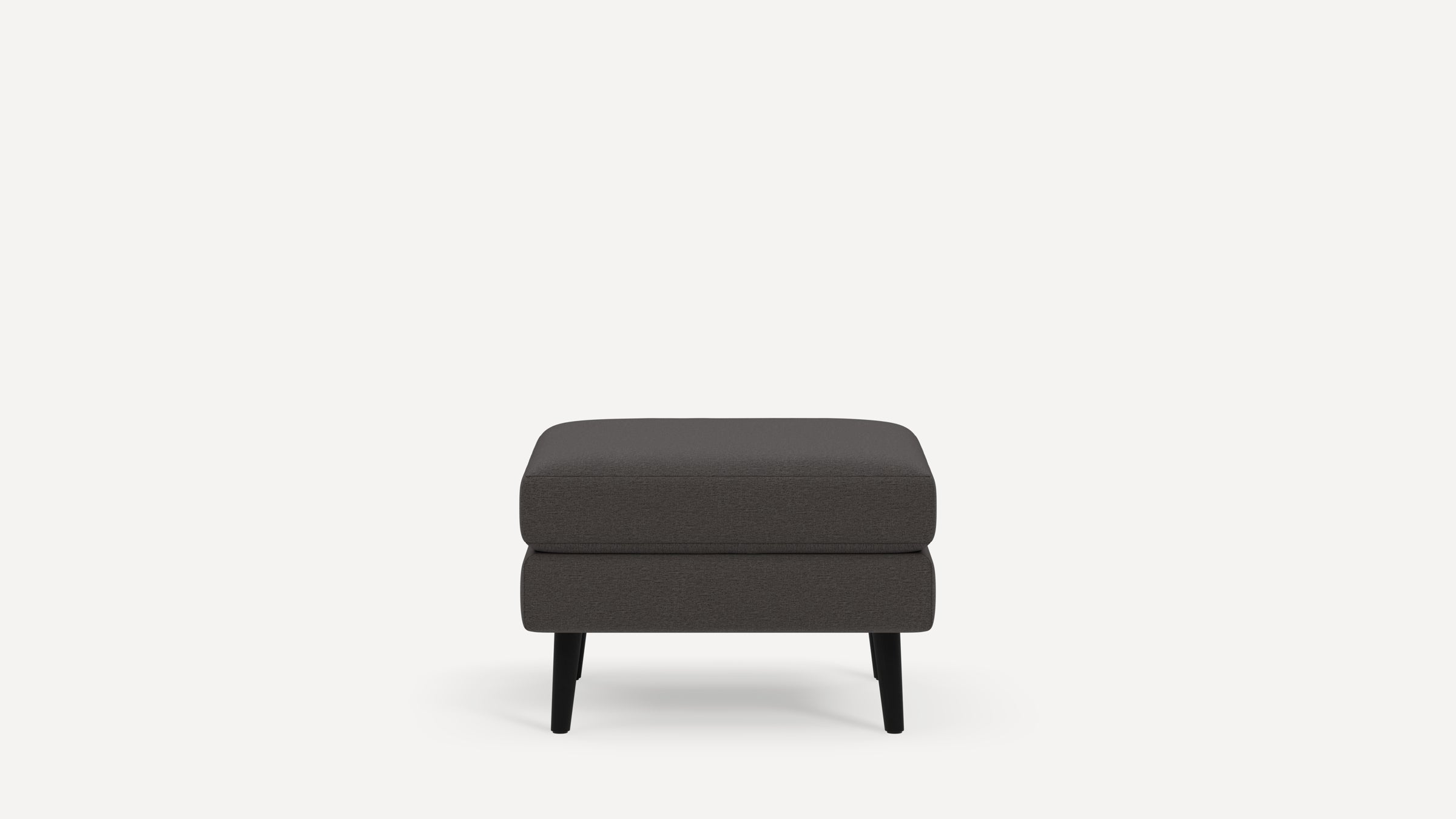 Nomad Plus Ottoman - Heather Charcoal - Performance Chenille / Ebony - Wood