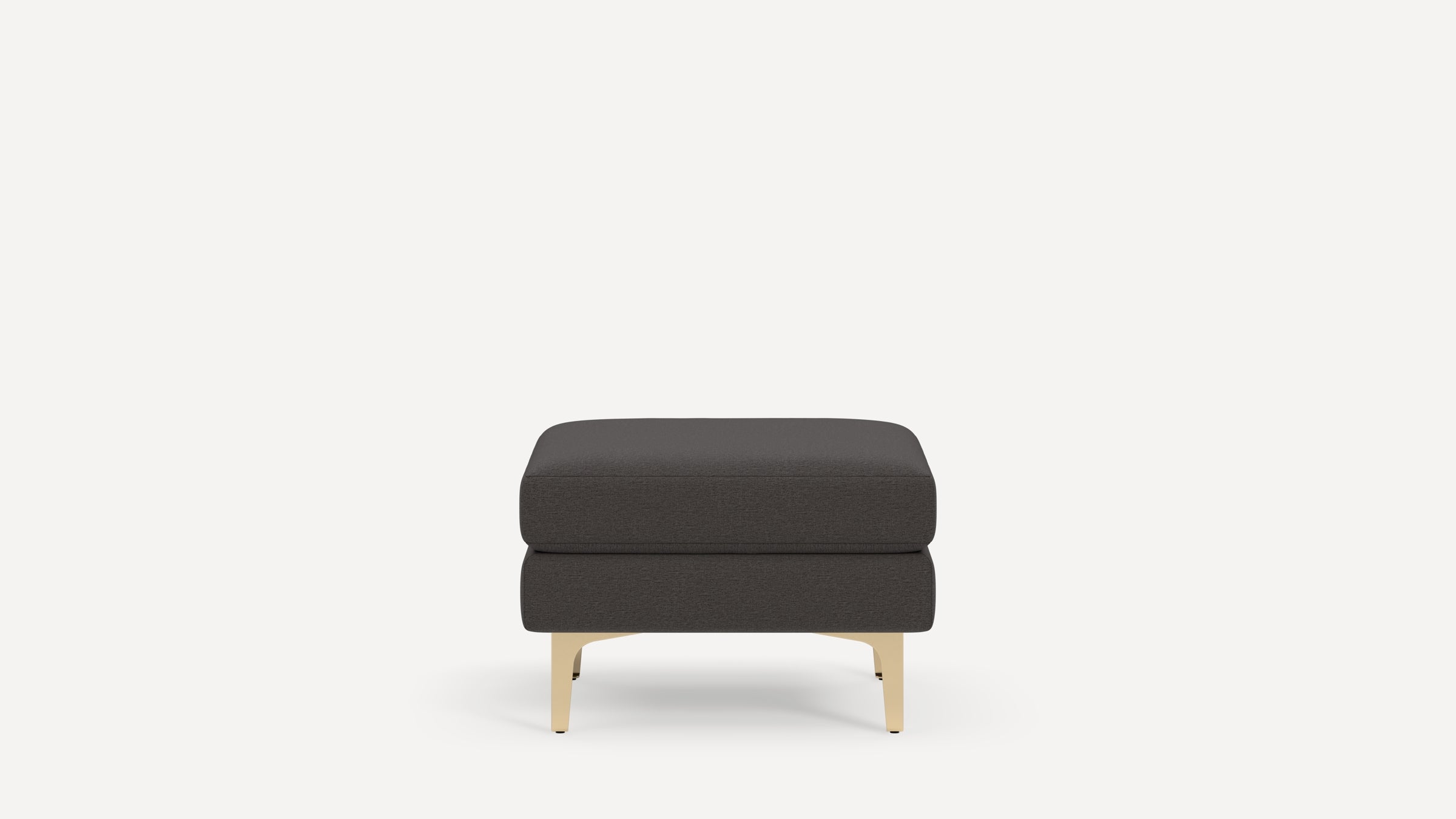 Nomad Plus Ottoman - Heather Charcoal - Performance Chenille / Brass - Metal