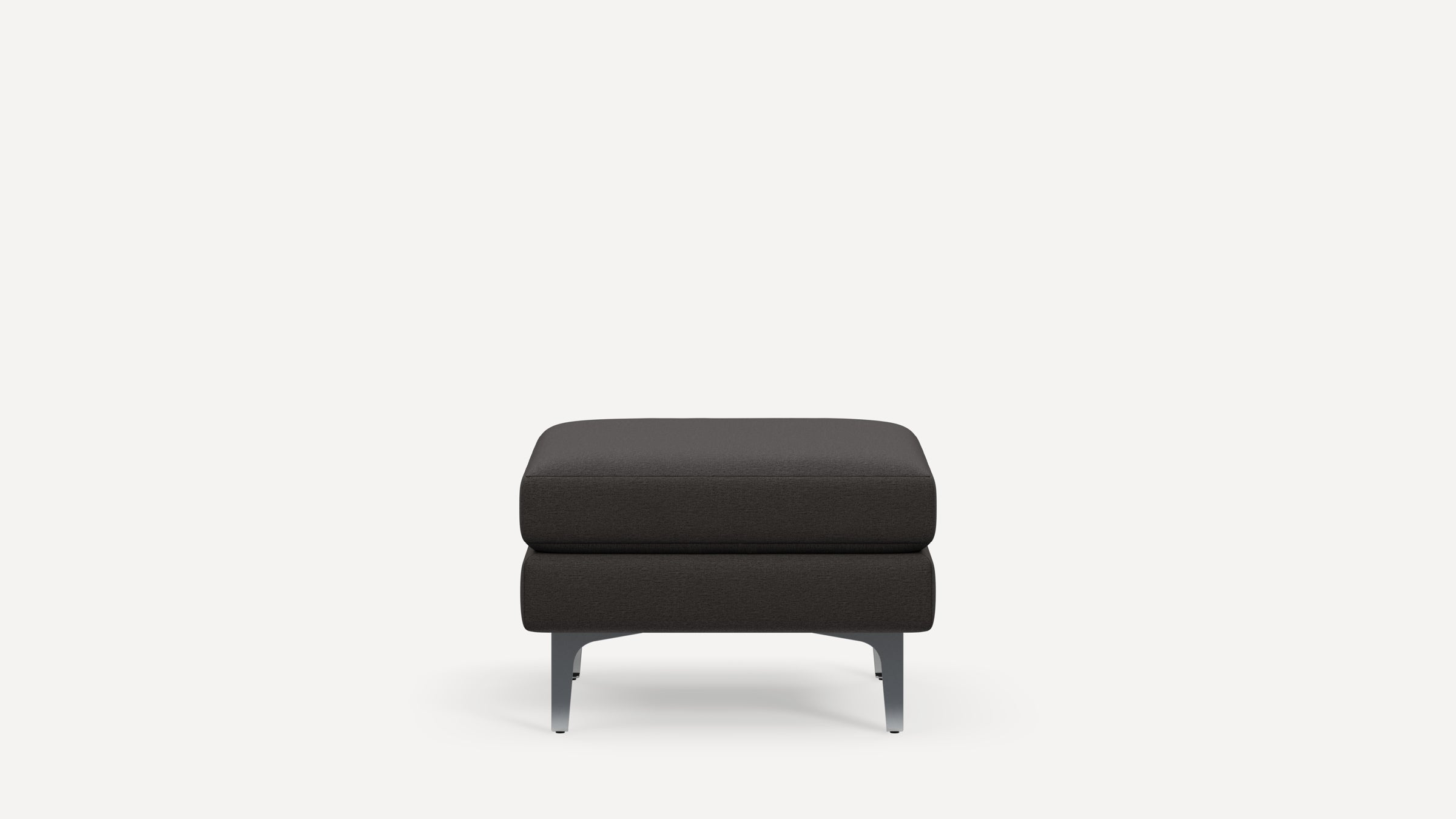 Nomad Plus Ottoman - Heather Charcoal - Performance Chenille / Chrome - Metal