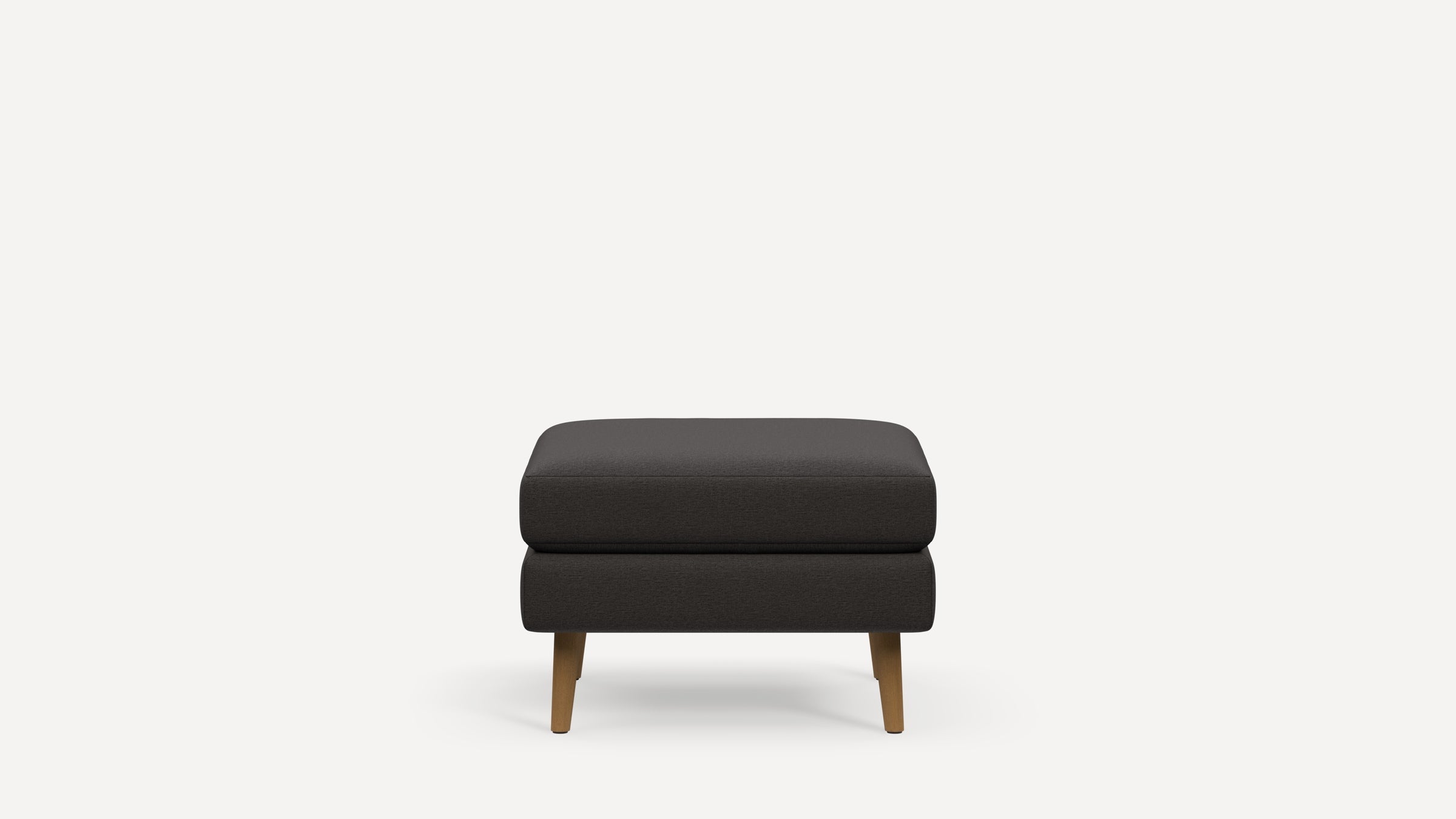 Nomad Plus Ottoman - Heather Charcoal - Performance Chenille / Oak - Wood