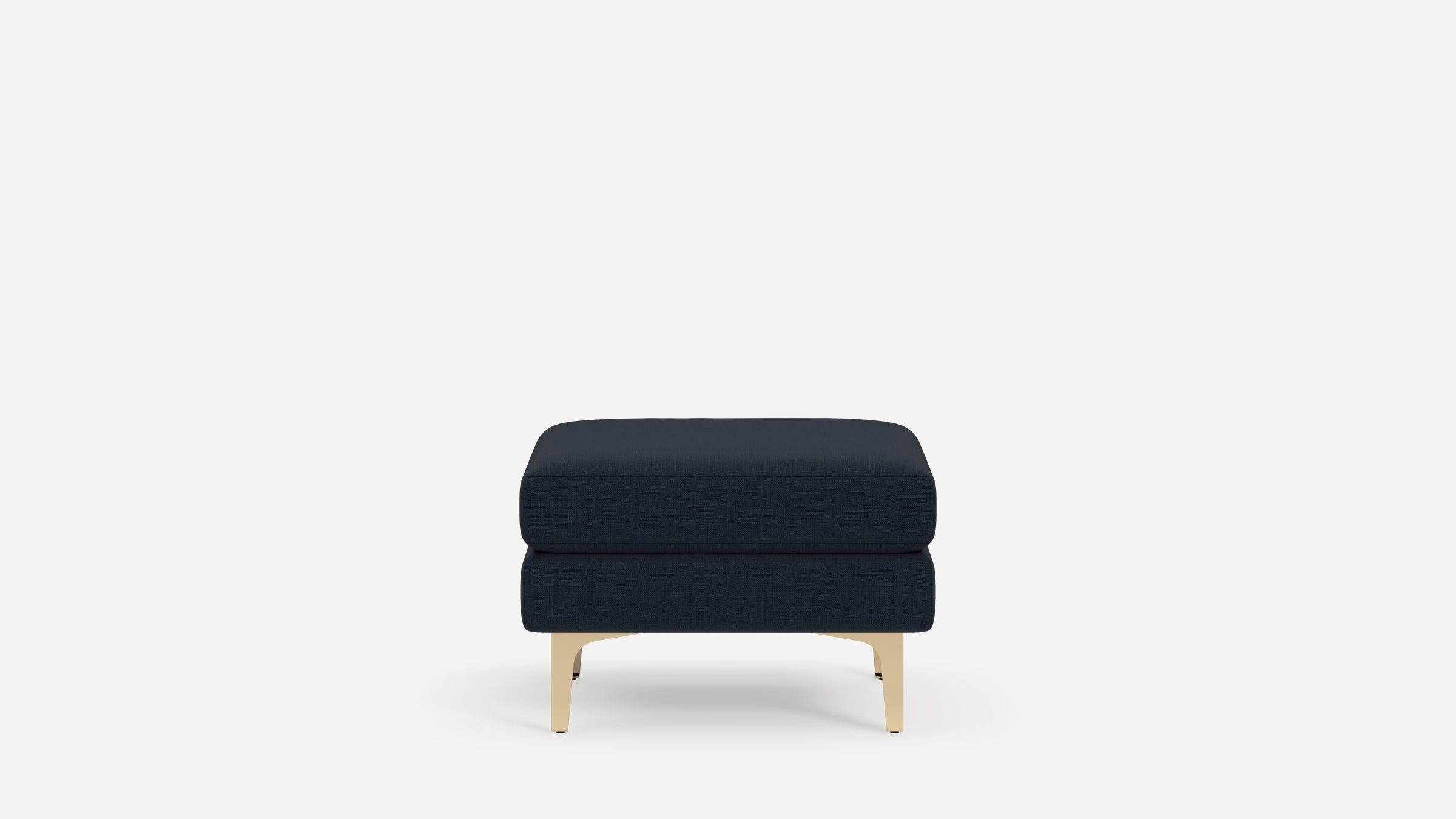 Nomad Plus Ottoman - Navy Blue - Performance Flatweave / Brass - Metal