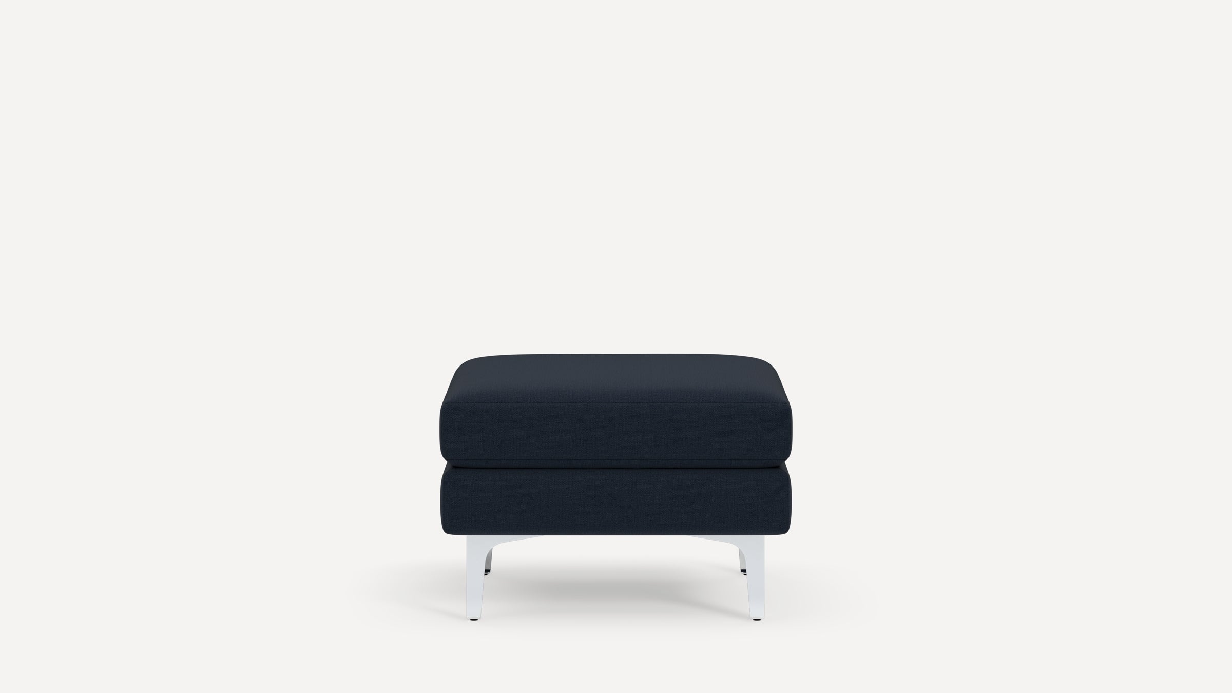 Nomad Plus Ottoman - Navy Blue - Performance Flatweave / Chrome - Metal