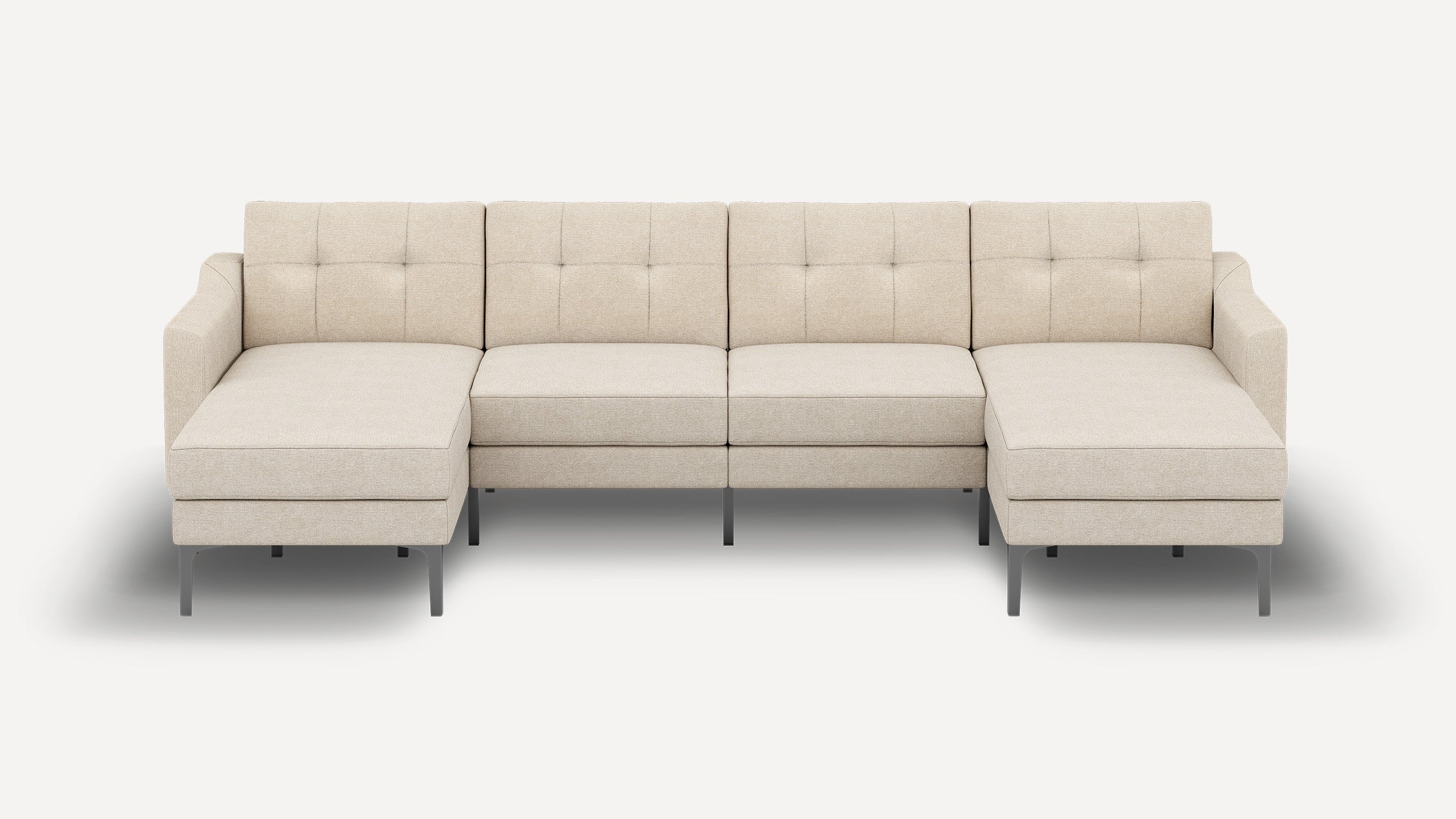 Nomad Plus Double Chaise Sectional - Georgia Clay - Performance Chenille / Black - Metal / Slope Arm
