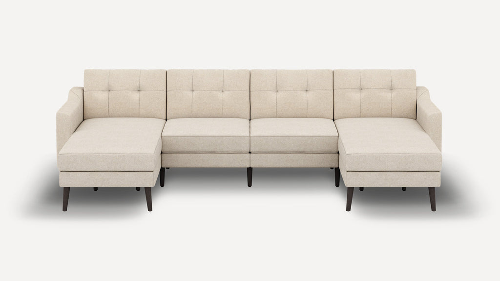 Nomad Plus Double Chaise Sectional - Georgia Clay - Performance Chenille / Ebony - Wood / Slope Arm