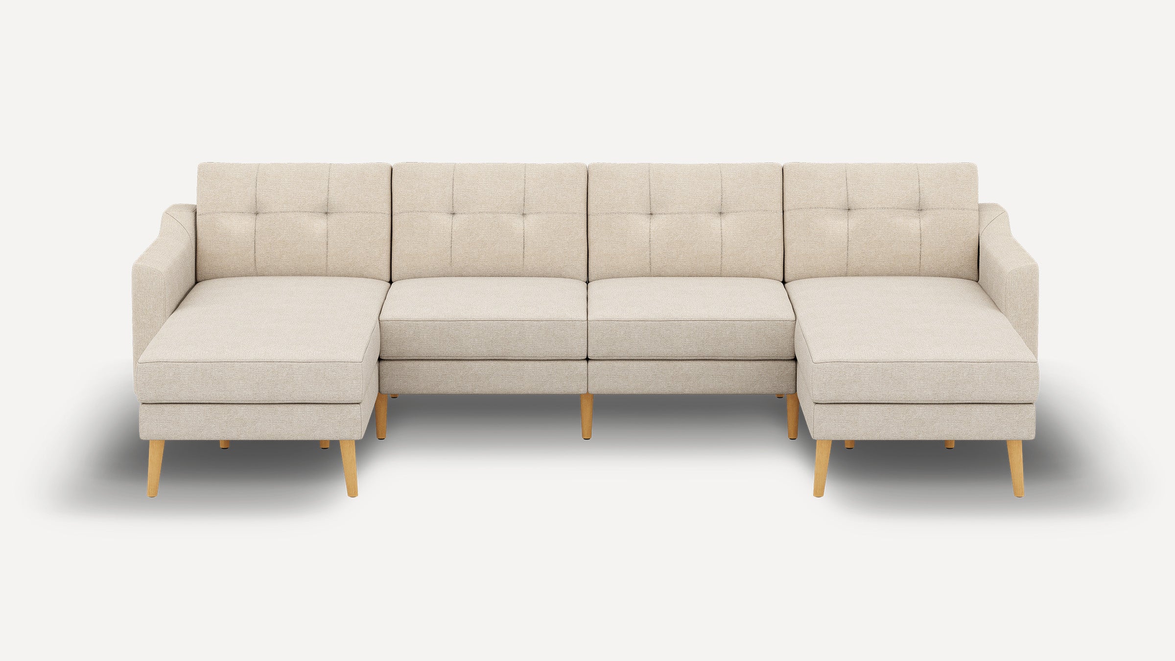 Nomad Plus Double Chaise Sectional - Georgia Clay - Performance Chenille / Oak - Wood / Slope Arm