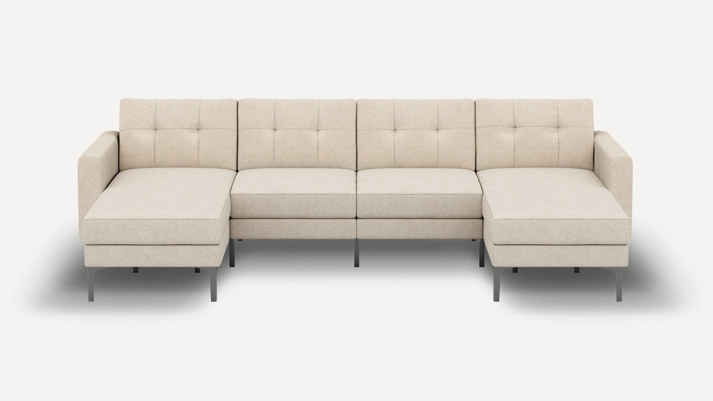 Nomad Plus Double Chaise Sectional - Georgia Clay - Performance Chenille / Black - Metal / Block Arm