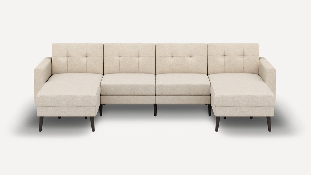 Nomad Plus Double Chaise Sectional - Georgia Clay - Performance Chenille / Ebony - Wood / Block Arm