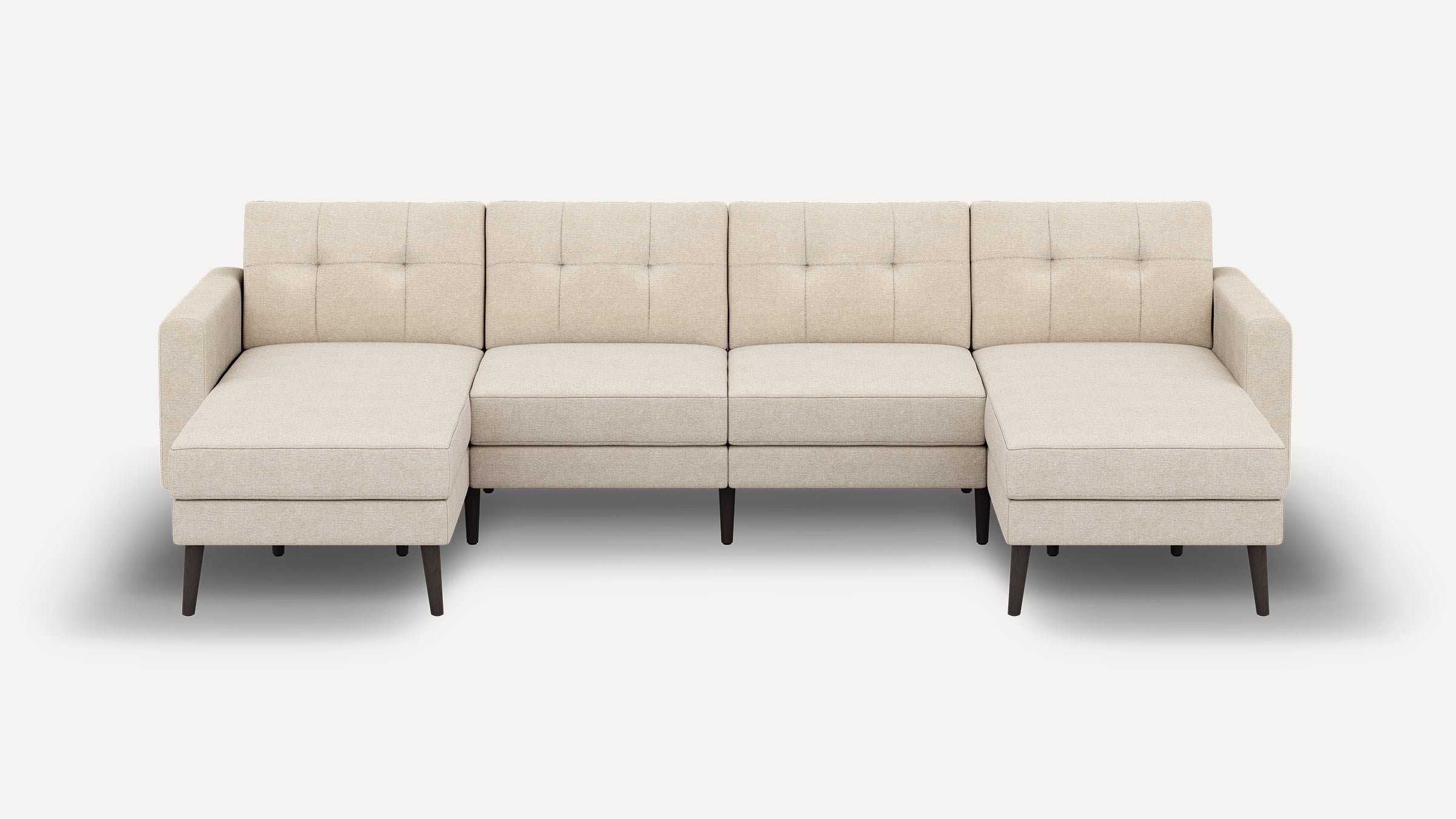 Nomad Plus Double Chaise Sectional - Georgia Clay - Performance Chenille / Ebony - Wood / Block Arm