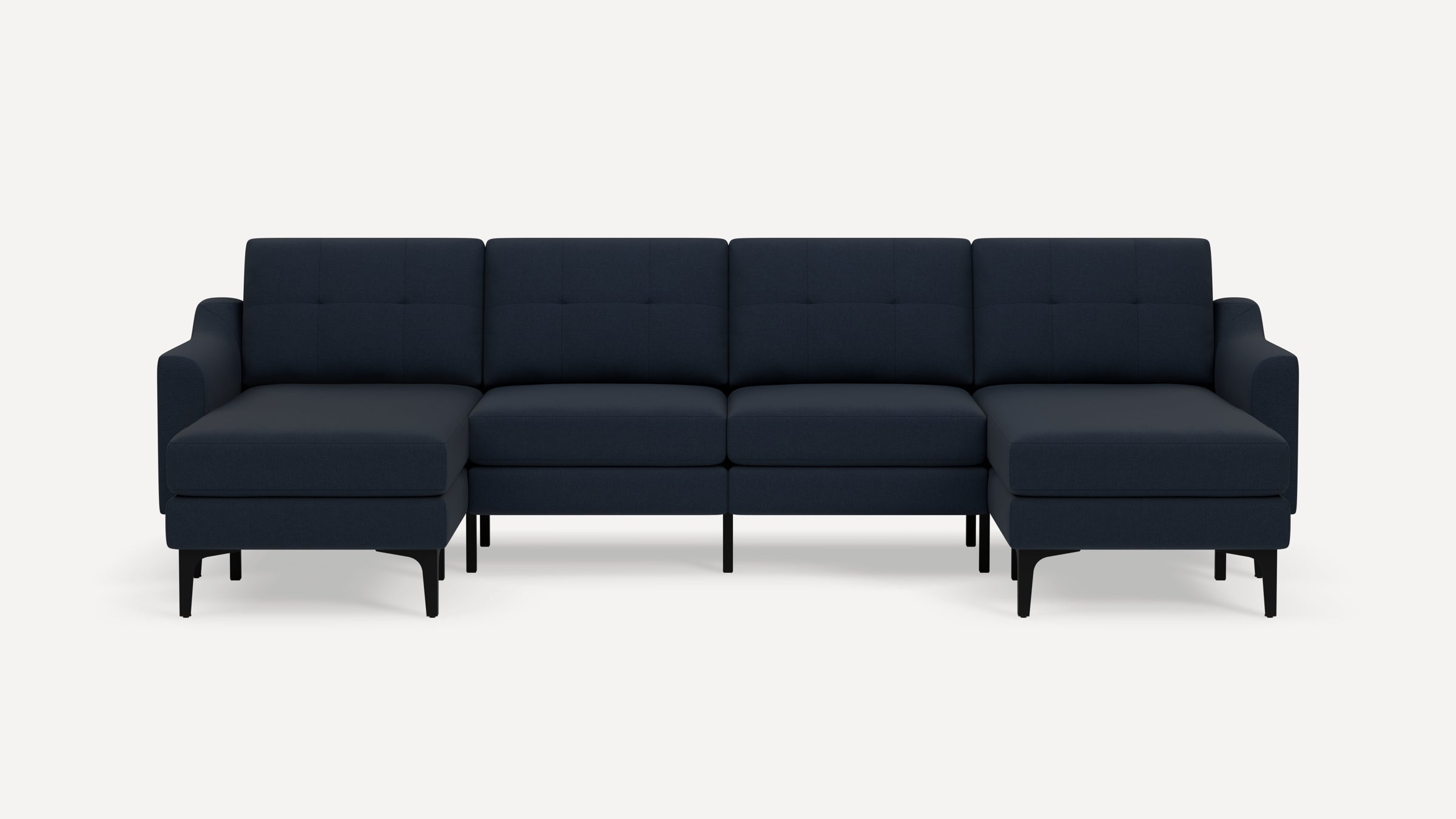 Nomad Plus Double Chaise Sectional - Navy Blue - Performance Flatweave / Black - Metal / Slope Arm