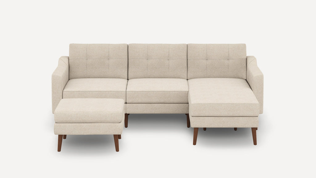 Nomad Plus Sofa Sectional with Ottoman - Georgia Clay - Performance Chenille / Walnut - Wood / Slope Arm