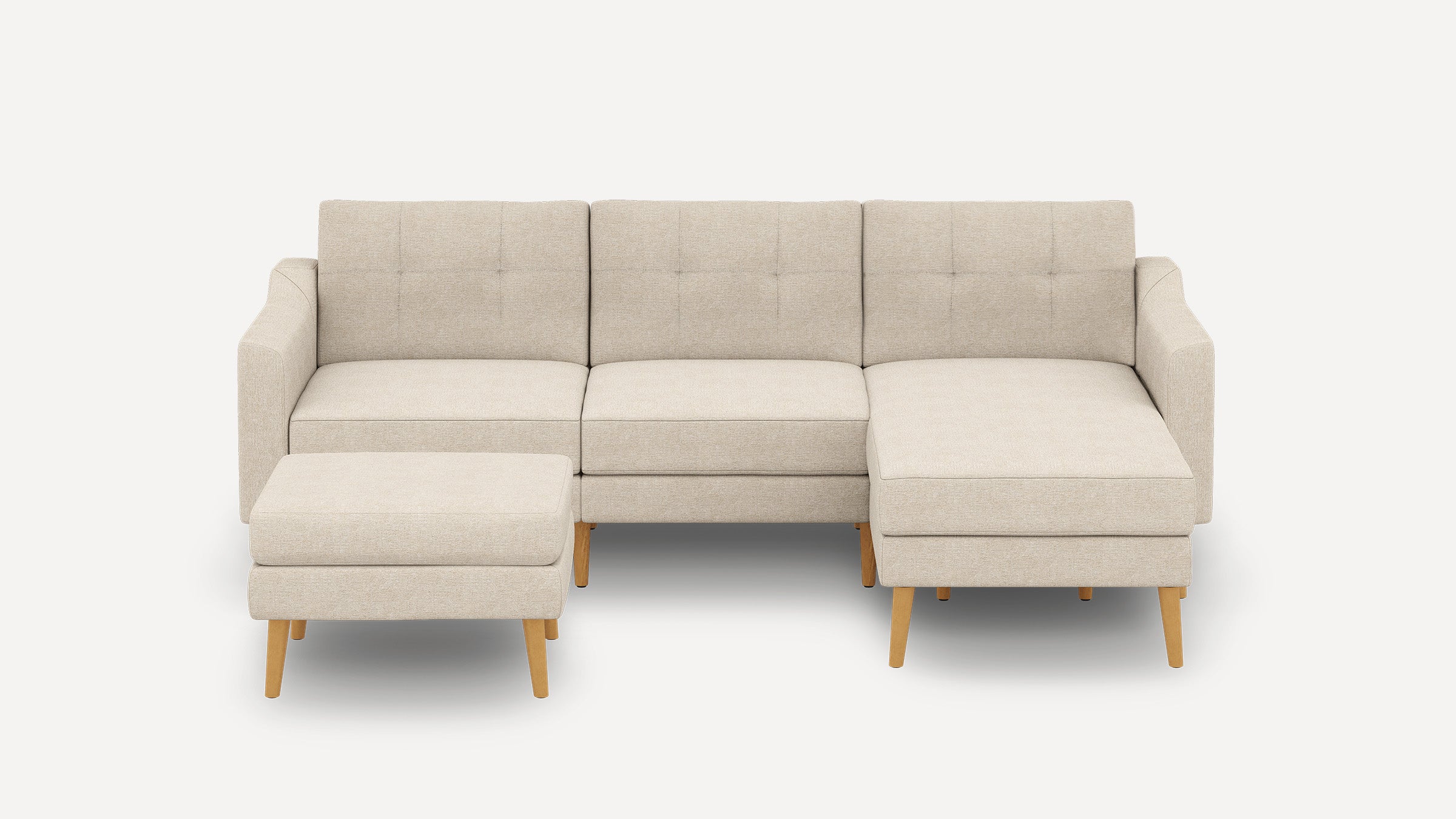 Nomad Plus Sofa Sectional with Ottoman - Georgia Clay - Performance Chenille / Oak - Wood / Slope Arm