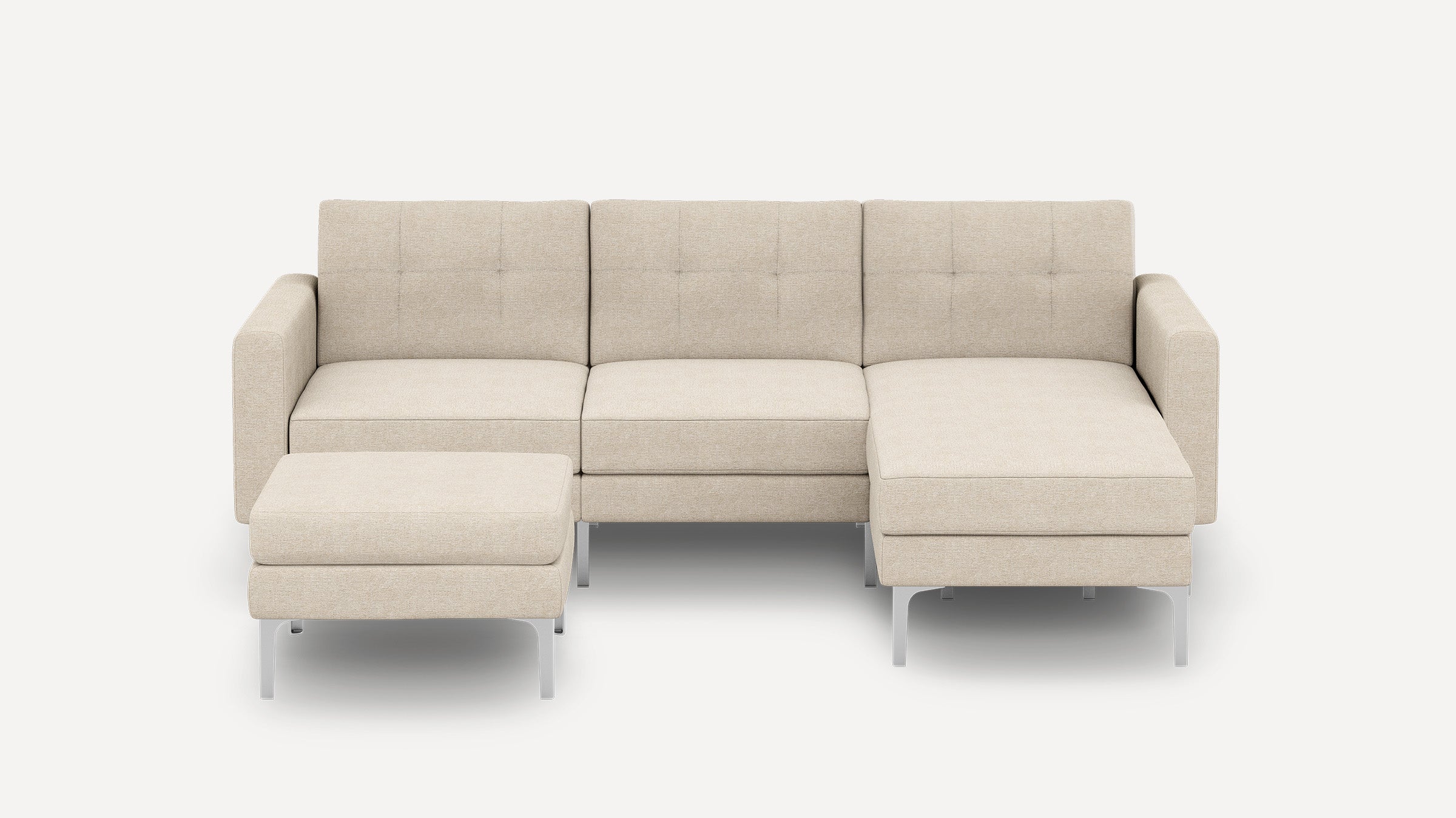 Nomad Plus Sofa Sectional with Ottoman - Georgia Clay - Performance Chenille / Chrome - Metal / Block Arm