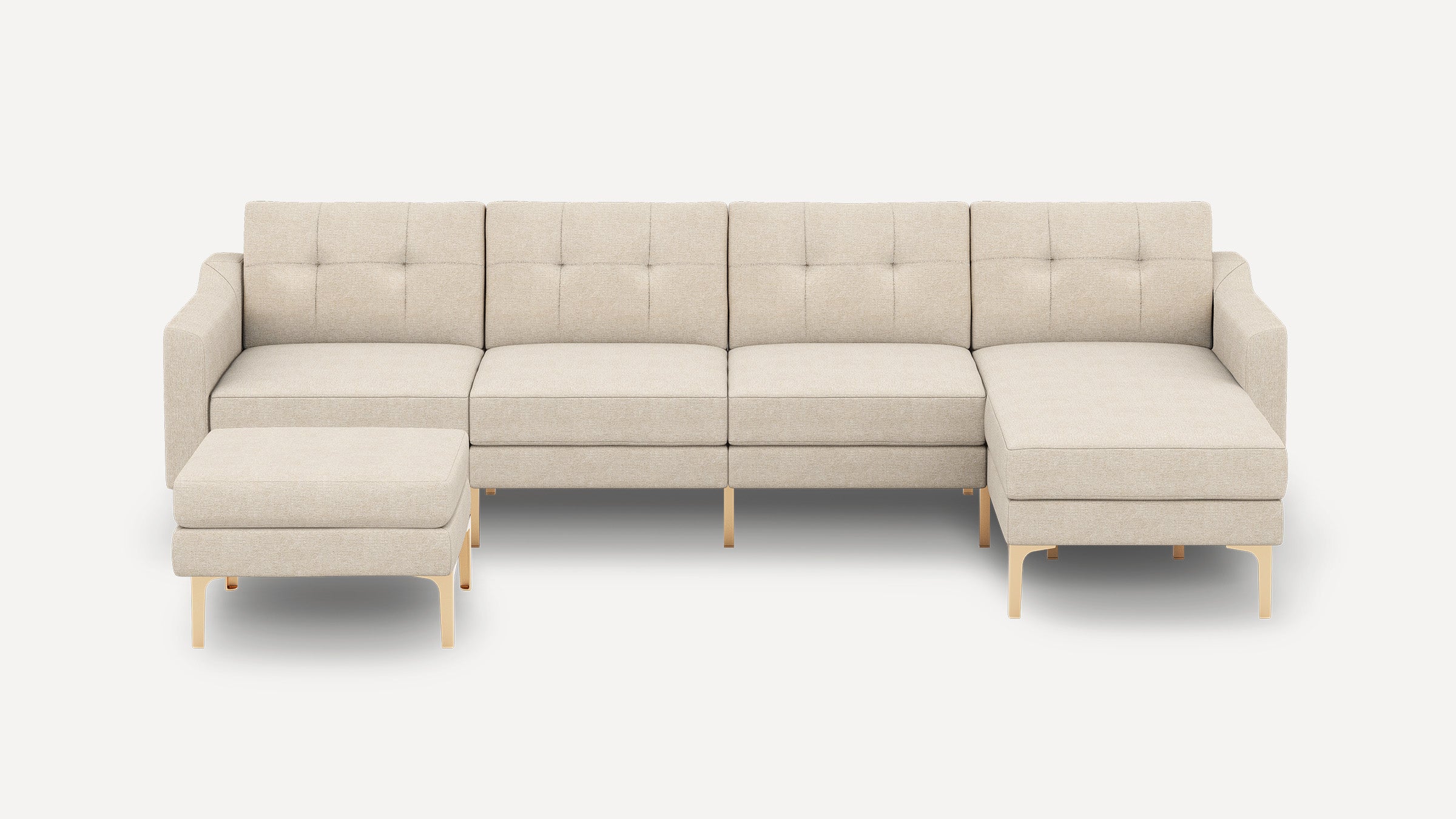 Nomad Plus King Sectional with Ottoman - Georgia Clay - Performance Chenille / Brass - Metal / Slope Arm