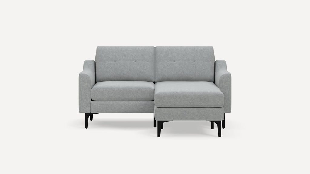 Nomad Plus Loveseat with Chaise - Crushed Gravel - Performance Chenille / Black - Metal / Slope Arm