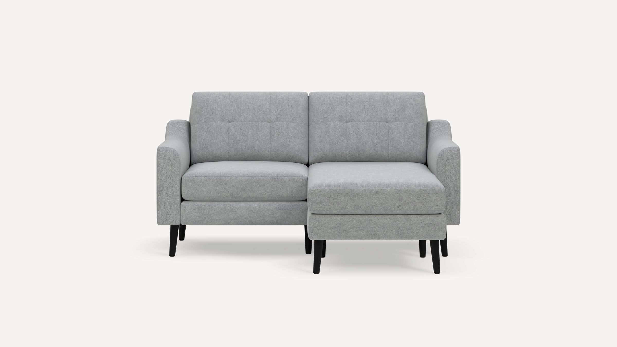 Nomad Plus Loveseat with Chaise - Crushed Gravel - Performance Chenille / Ebony - Wood / Slope Arm