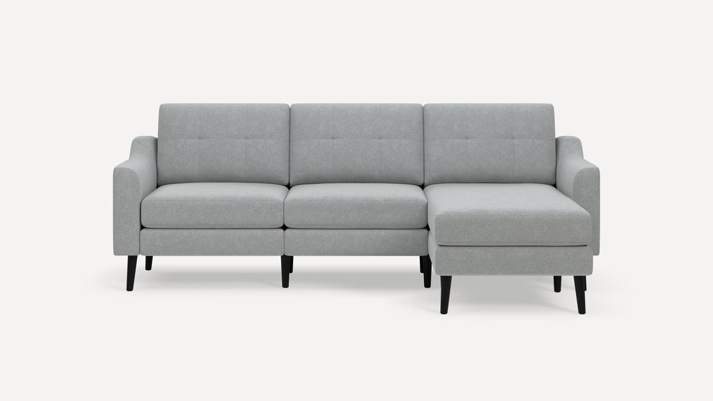 Nomad Plus Sofa Sectional - Crushed Gravel - Performance Chenille / Ebony - Wood / Slope Arm