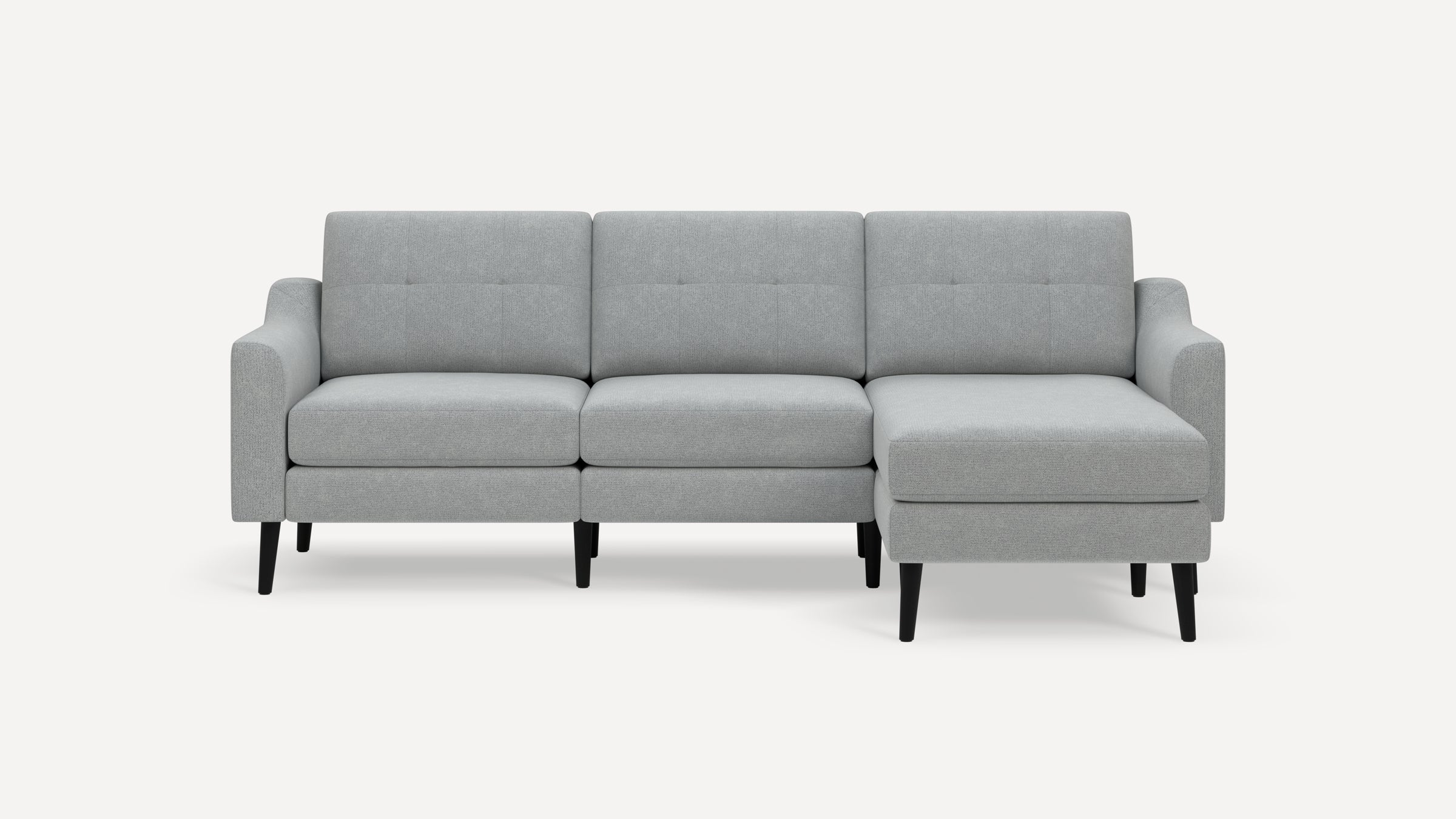 Nomad Plus Sofa Sectional - Crushed Gravel - Performance Chenille / Ebony - Wood / Slope Arm