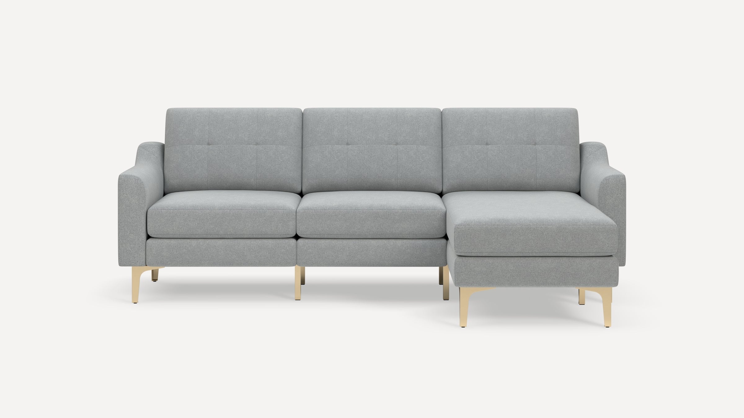 Nomad Plus Sofa Sectional - Crushed Gravel - Performance Chenille / Brass - Metal / Slope Arm